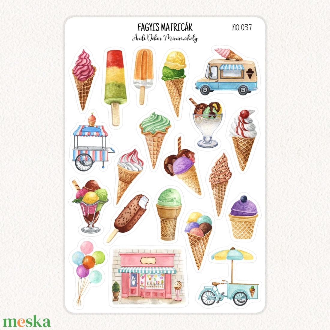 Fagyis matricák No.037 - otthon & életmód - papír, írószer - matrica, matrica csomag - Meska.hu