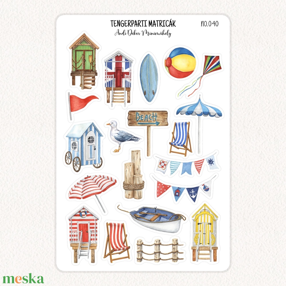 Tengerparti matricák No.040 - otthon & életmód - papír, írószer - matrica, matrica csomag - Meska.hu