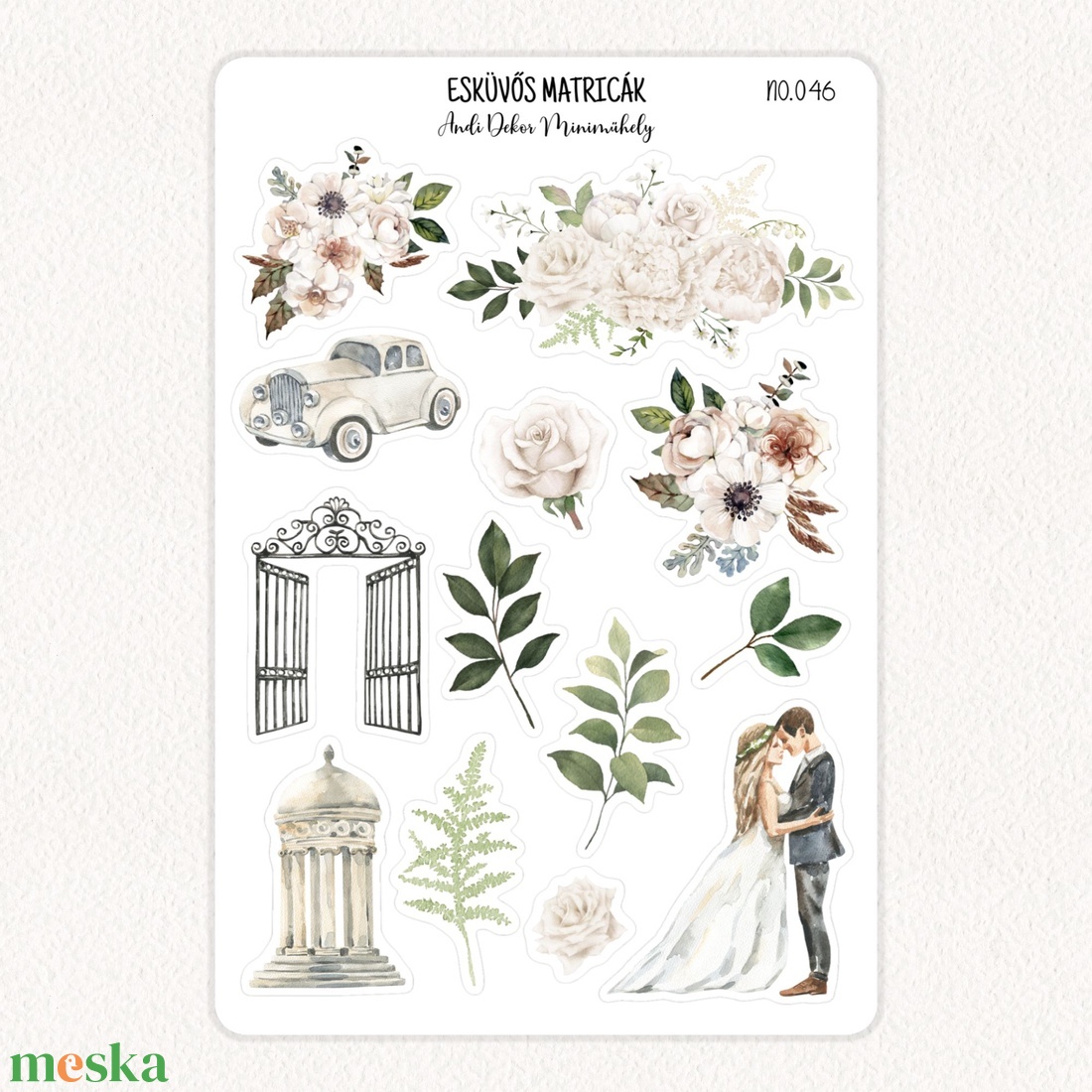Esküvős matricák No.046 - otthon & életmód - papír, írószer - matrica, matrica csomag - Meska.hu