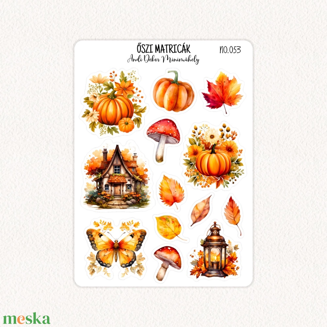 Őszi matricák No.053 - otthon & életmód - papír, írószer - matrica, matrica csomag - Meska.hu