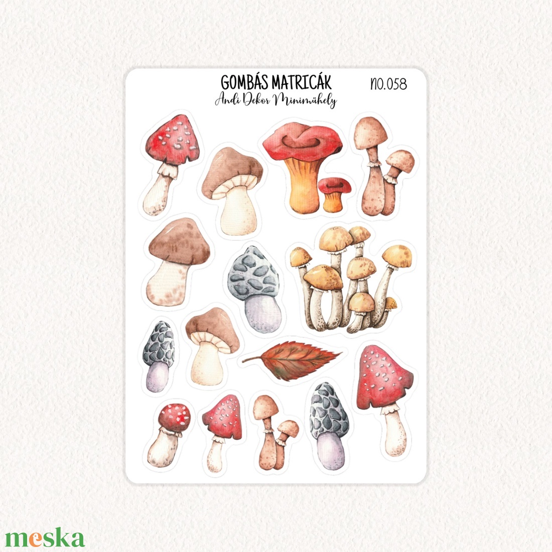 Gombás matricák No.058 - otthon & életmód - papír, írószer - matrica, matrica csomag - Meska.hu