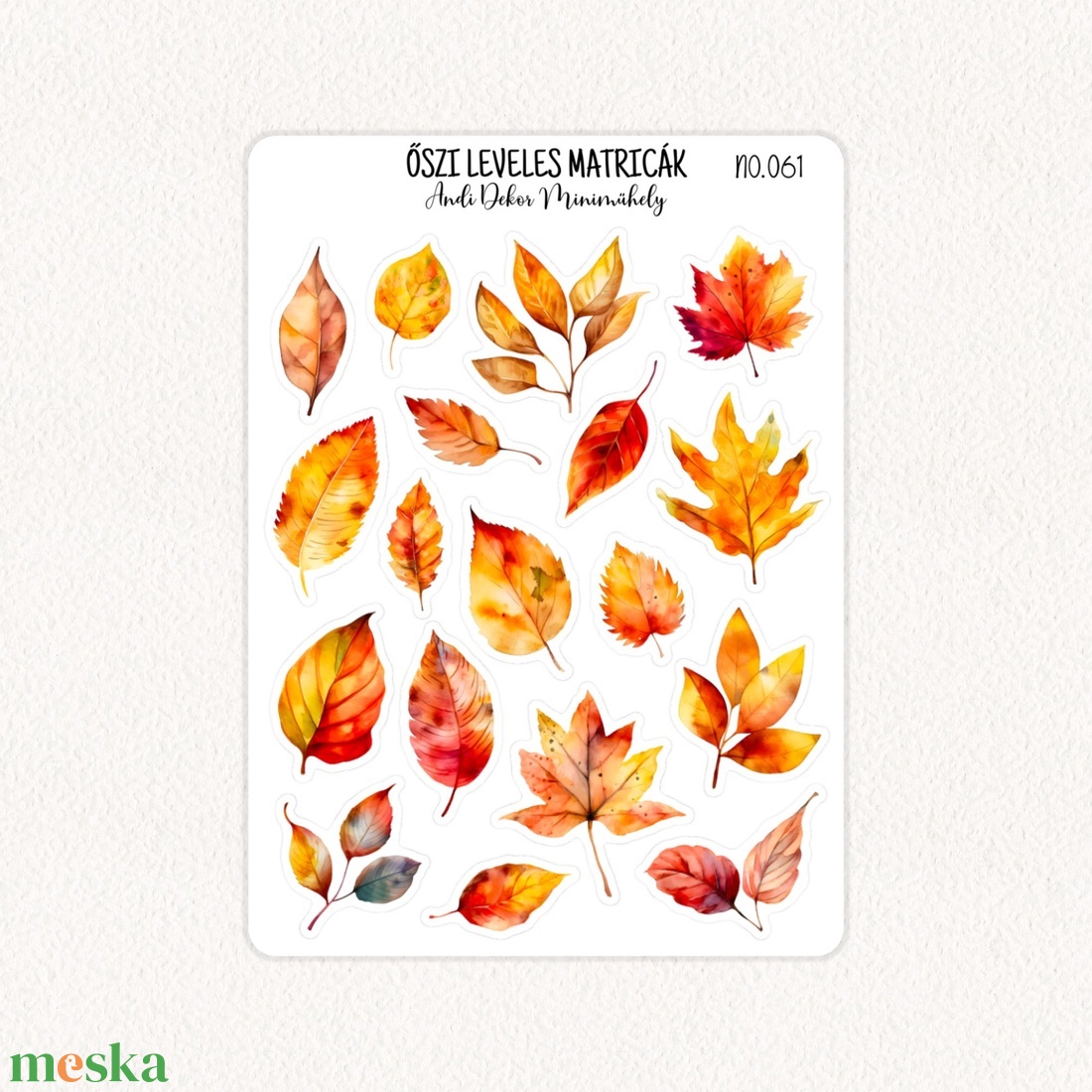 Őszi leveles matricák No.061 - otthon & életmód - papír, írószer - matrica, matrica csomag - Meska.hu