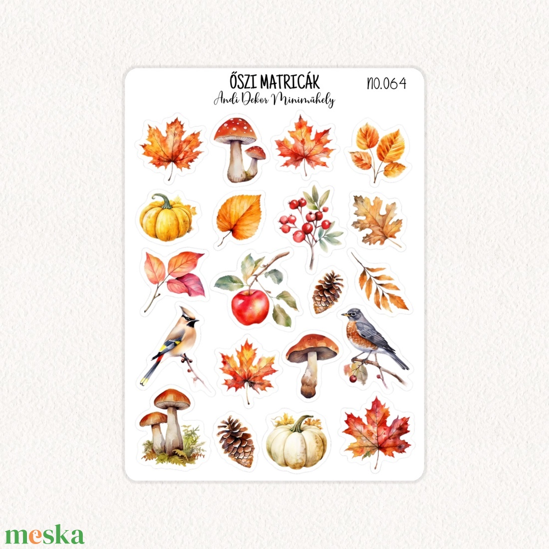 Őszi matricák No.064 - otthon & életmód - papír, írószer - matrica, matrica csomag - Meska.hu