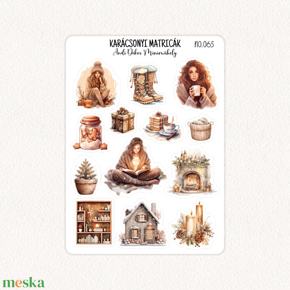 Karácsonyi matricák No.065 - otthon & életmód - papír, írószer - matrica, matrica csomag - Meska.hu