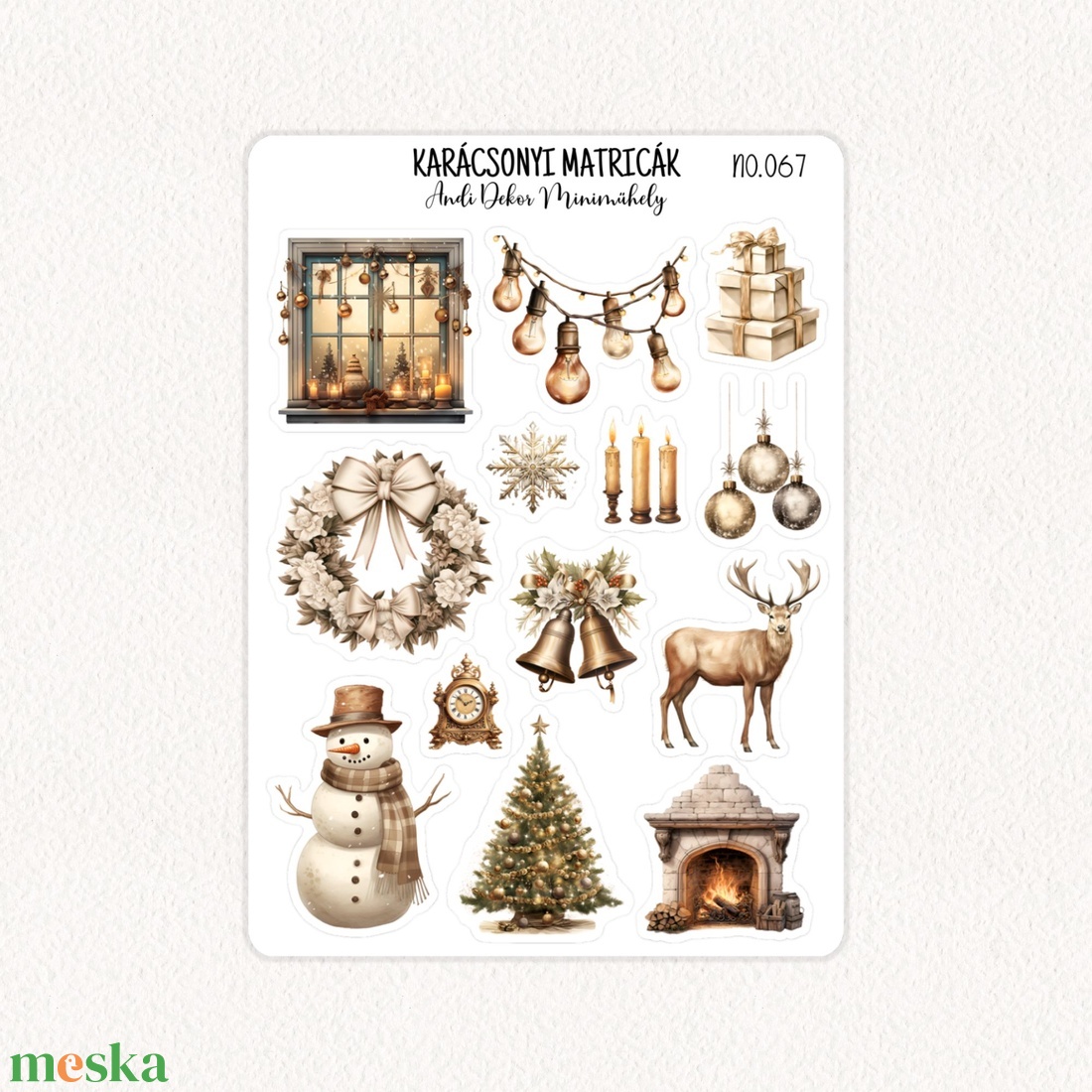 Karácsonyi matricák No.067 - otthon & életmód - papír, írószer - matrica, matrica csomag - Meska.hu