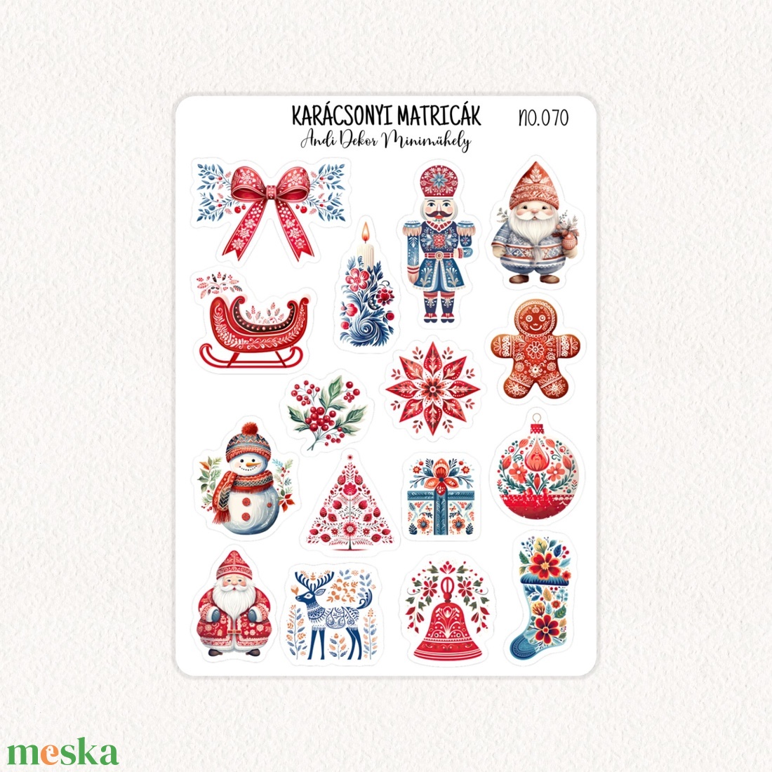 Karácsonyi matricák No.070 - otthon & életmód - papír, írószer - matrica, matrica csomag - Meska.hu