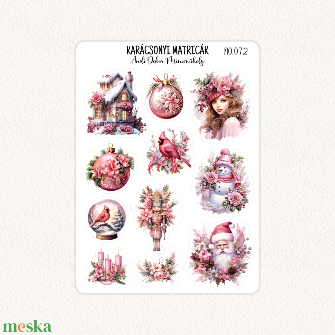 Karácsonyi matricák No.072 - otthon & életmód - papír, írószer - matrica, matrica csomag - Meska.hu