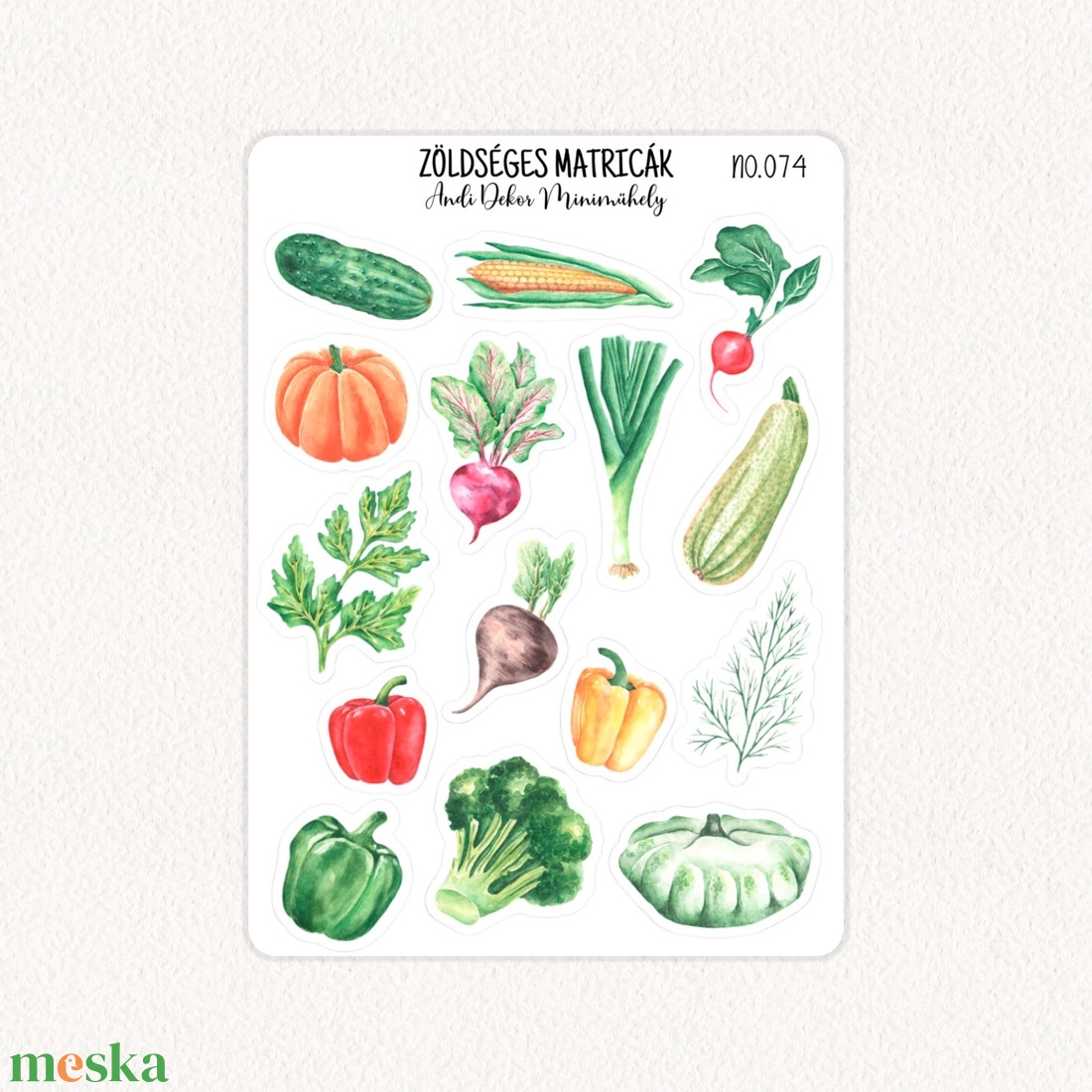 Zöldséges matricák No.074 - otthon & életmód - papír, írószer - matrica, matrica csomag - Meska.hu