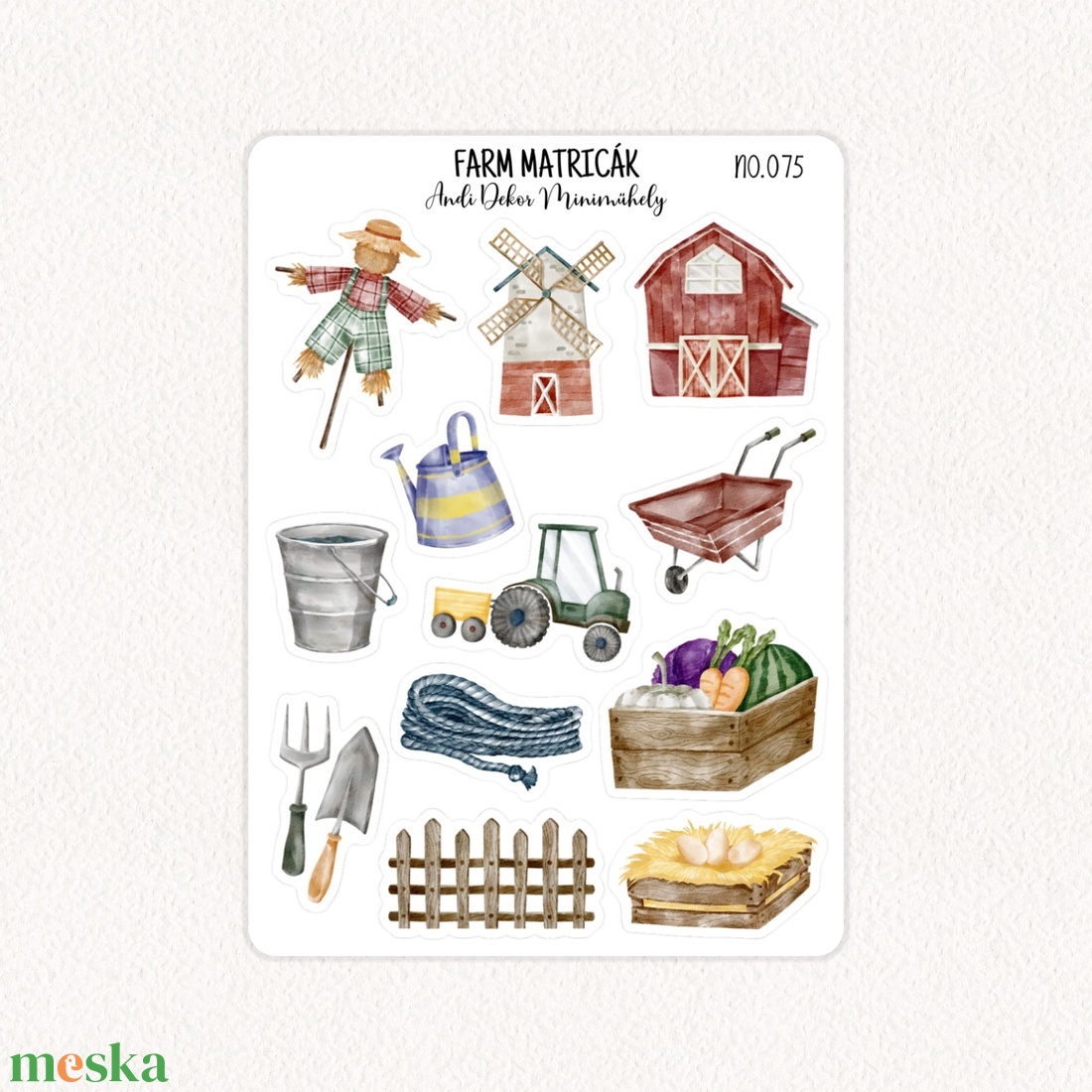 Farm matricák No.075 - otthon & életmód - papír, írószer - matrica, matrica csomag - Meska.hu