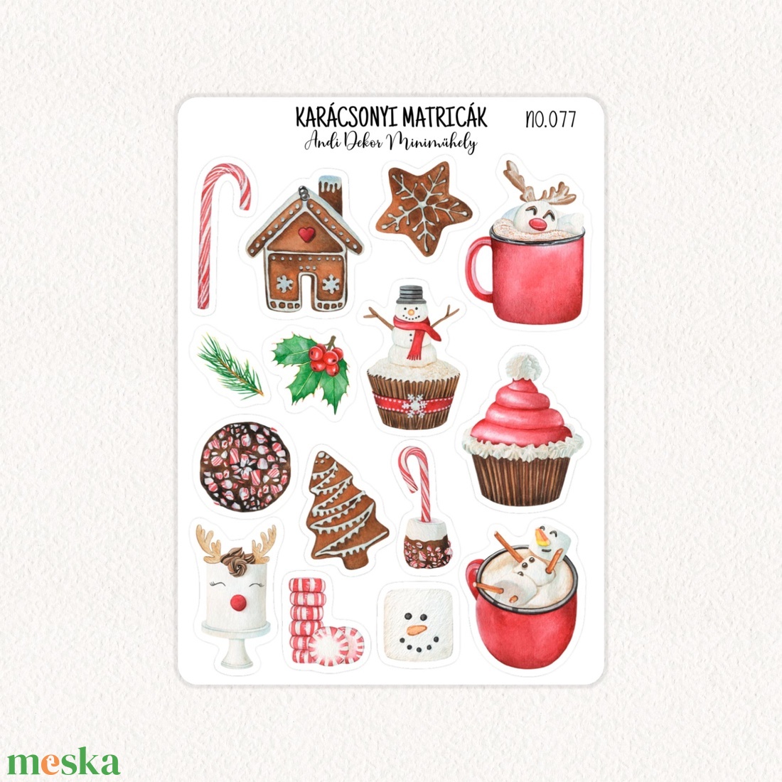 Karácsonyi matricák No.077 - otthon & életmód - papír, írószer - matrica, matrica csomag - Meska.hu