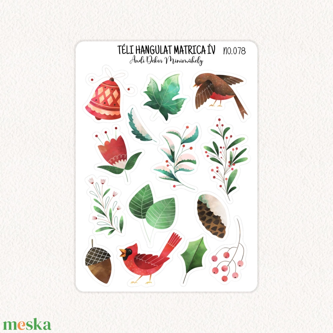 Téli hangulat matrica ív No.078 - otthon & életmód - papír, írószer - matrica, matrica csomag - Meska.hu
