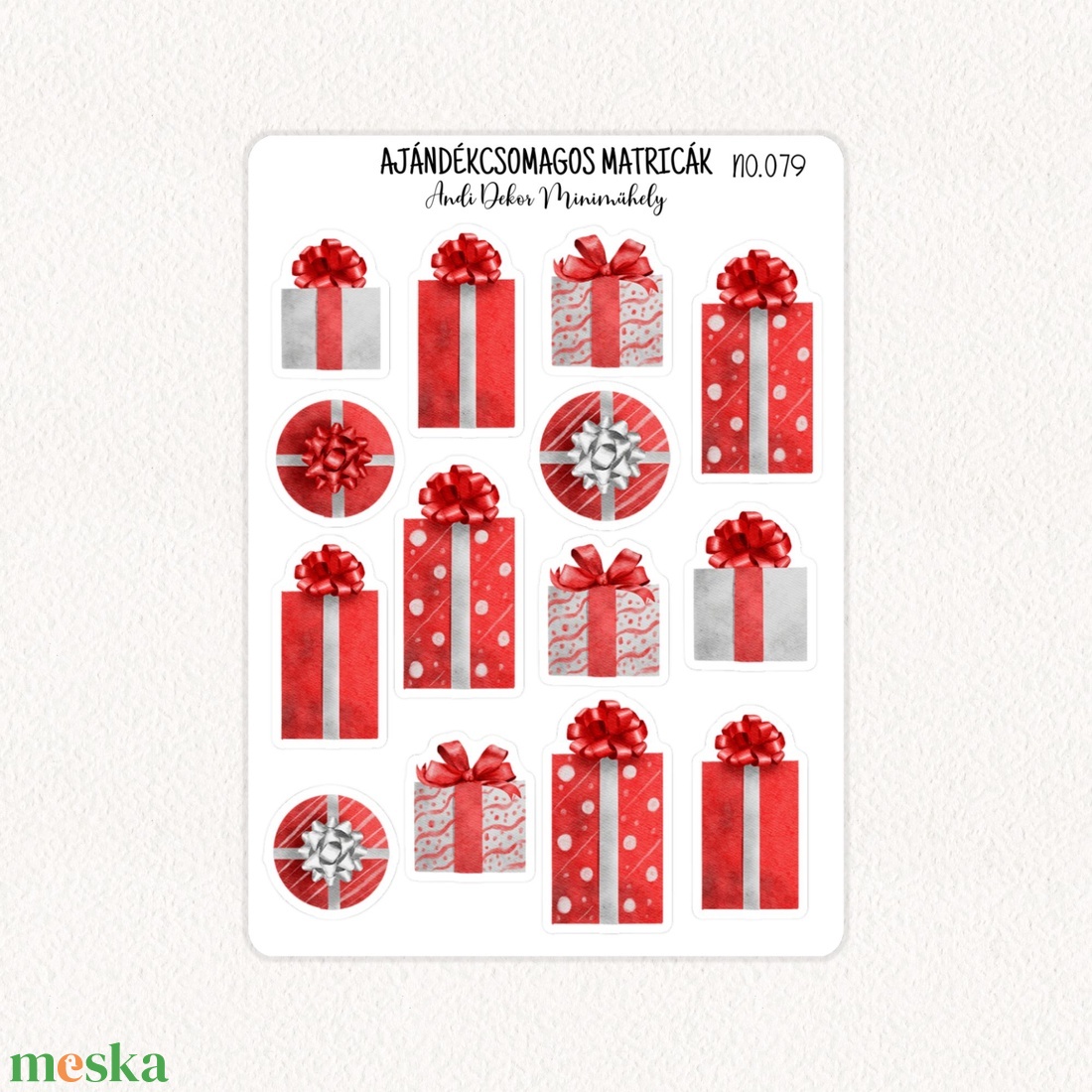 Ajándékcsomagos matricák No.079 - otthon & életmód - papír, írószer - matrica, matrica csomag - Meska.hu