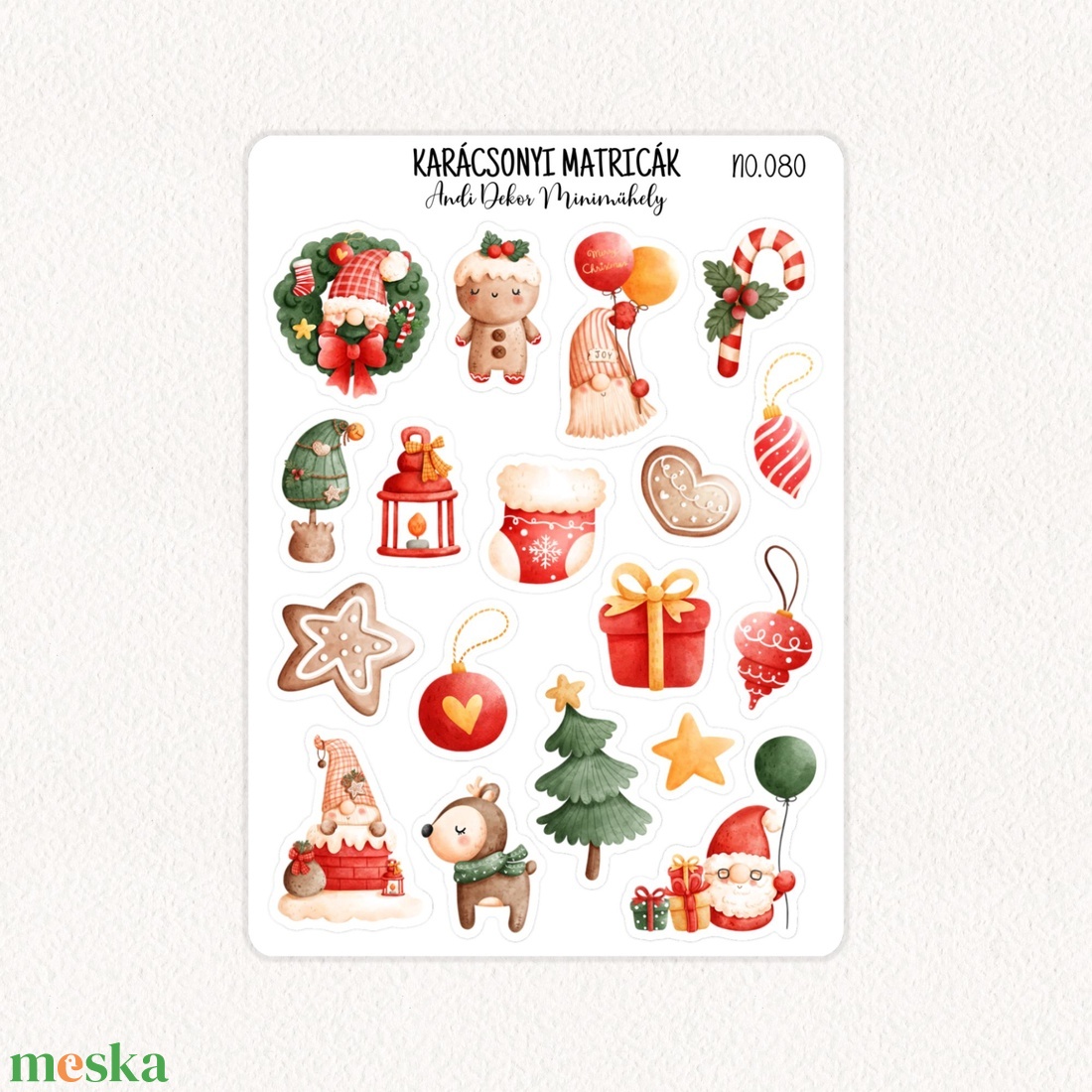 Karácsonyi matricák No.080 - otthon & életmód - papír, írószer - matrica, matrica csomag - Meska.hu