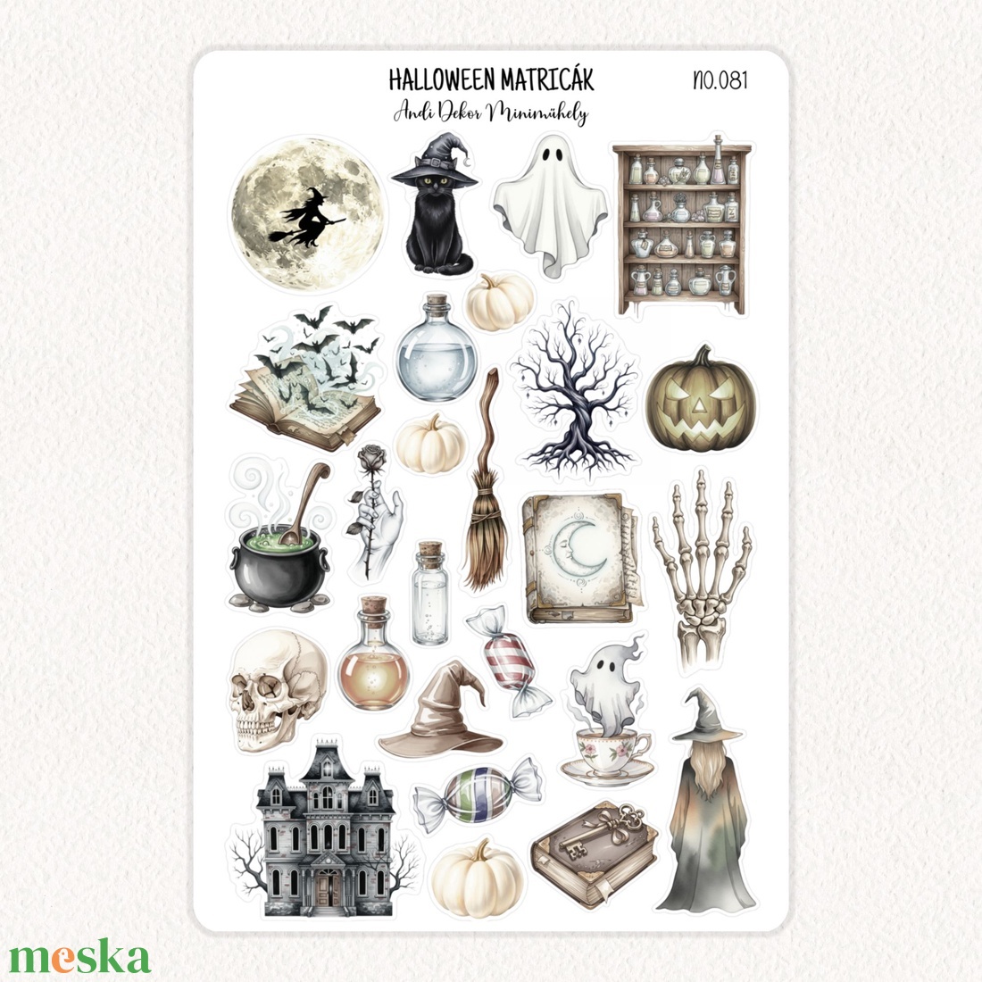 Halloween matricák No.081 - otthon & életmód - papír, írószer - matrica, matrica csomag - Meska.hu