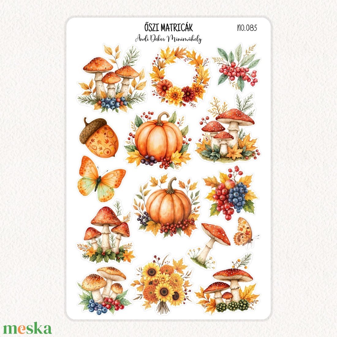 Őszi matricák No.085 - otthon & életmód - papír, írószer - matrica, matrica csomag - Meska.hu