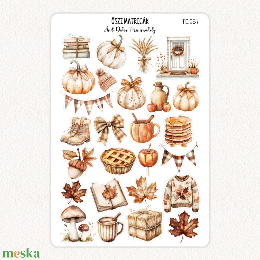 Őszi matricák No.087 - otthon & életmód - papír, írószer - matrica, matrica csomag - Meska.hu