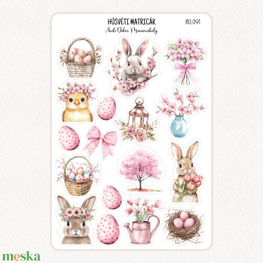 Húsvéti matricák No.091 - otthon & életmód - papír, írószer - matrica, matrica csomag - Meska.hu