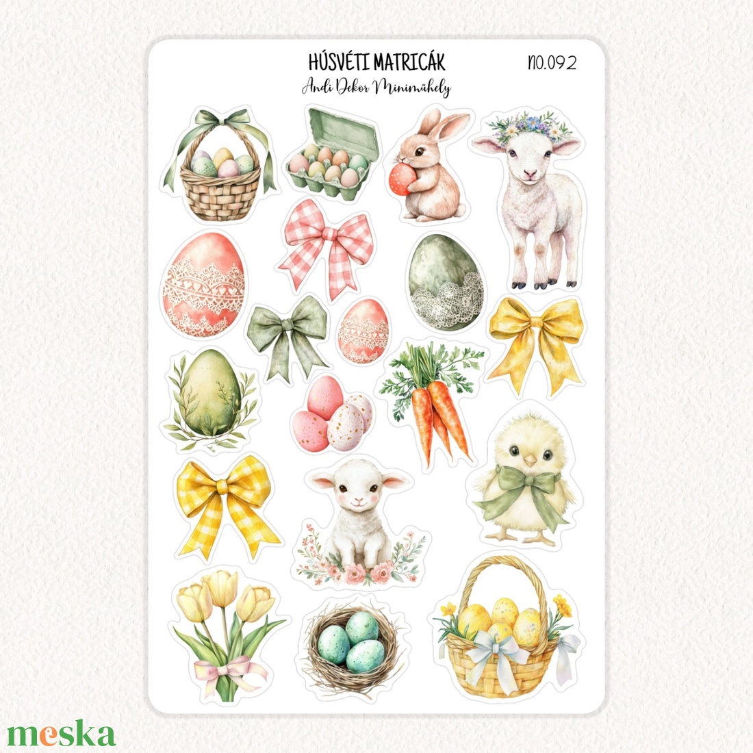 Húsvéti matricák No.092 - otthon & életmód - papír, írószer - matrica, matrica csomag - Meska.hu