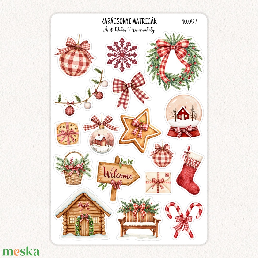 Karácsonyi matricák No.097 - otthon & életmód - papír, írószer - matrica, matrica csomag - Meska.hu