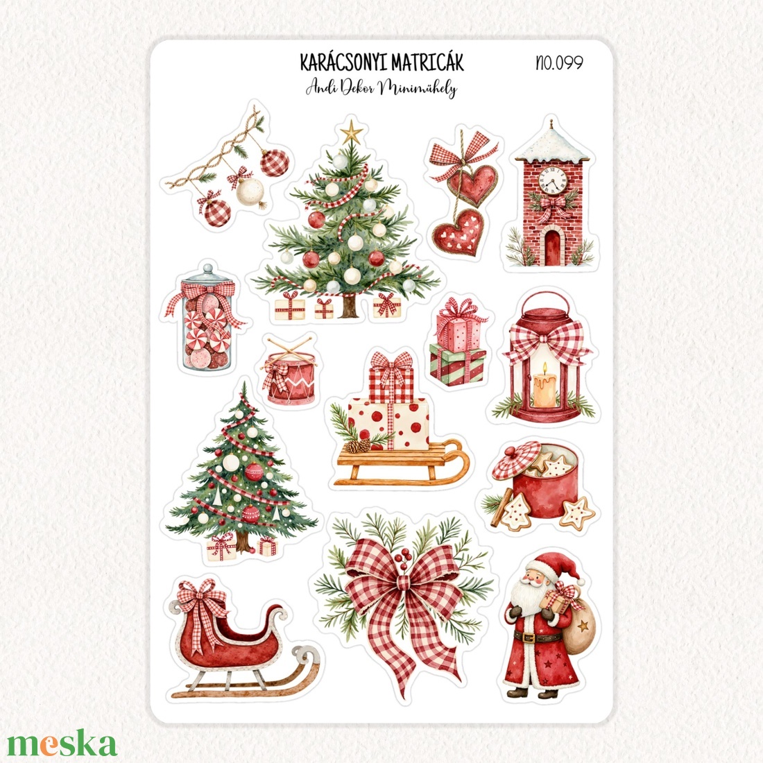 Karácsonyi matricák No.099 - otthon & életmód - papír, írószer - matrica, matrica csomag - Meska.hu
