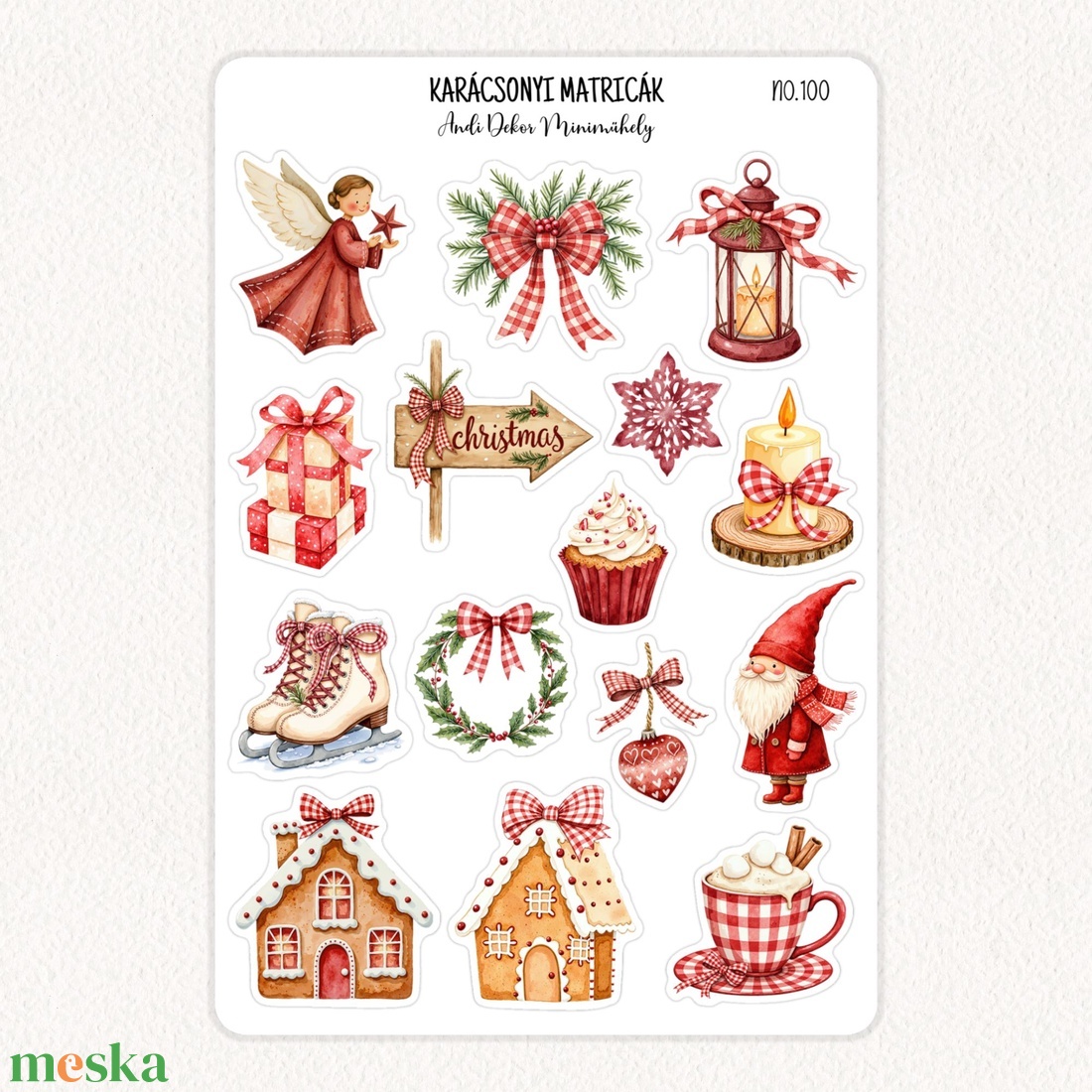 Karácsonyi matricák No.100 - otthon & életmód - papír, írószer - matrica, matrica csomag - Meska.hu