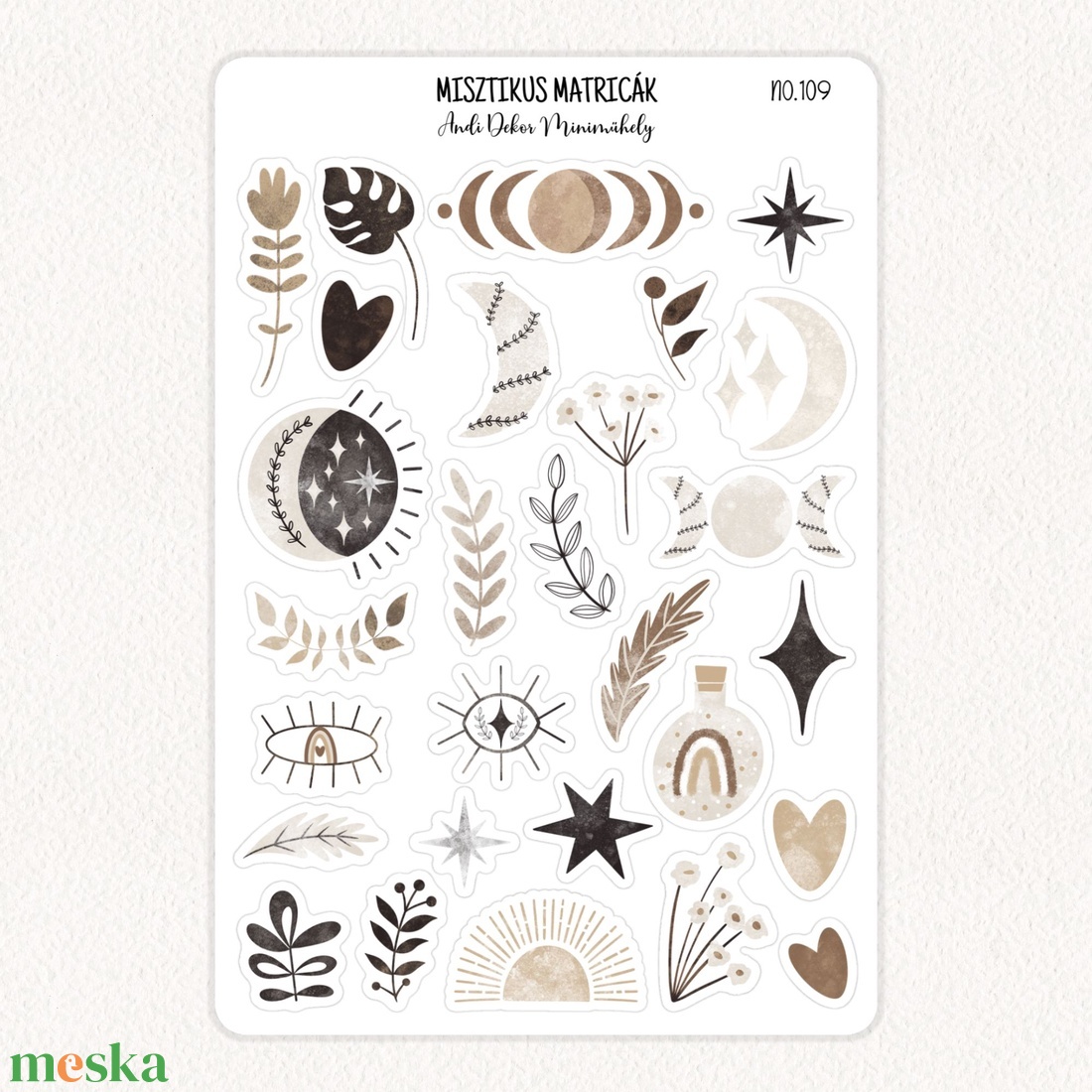 Misztikus matricák No.109 - otthon & életmód - papír, írószer - matrica, matrica csomag - Meska.hu