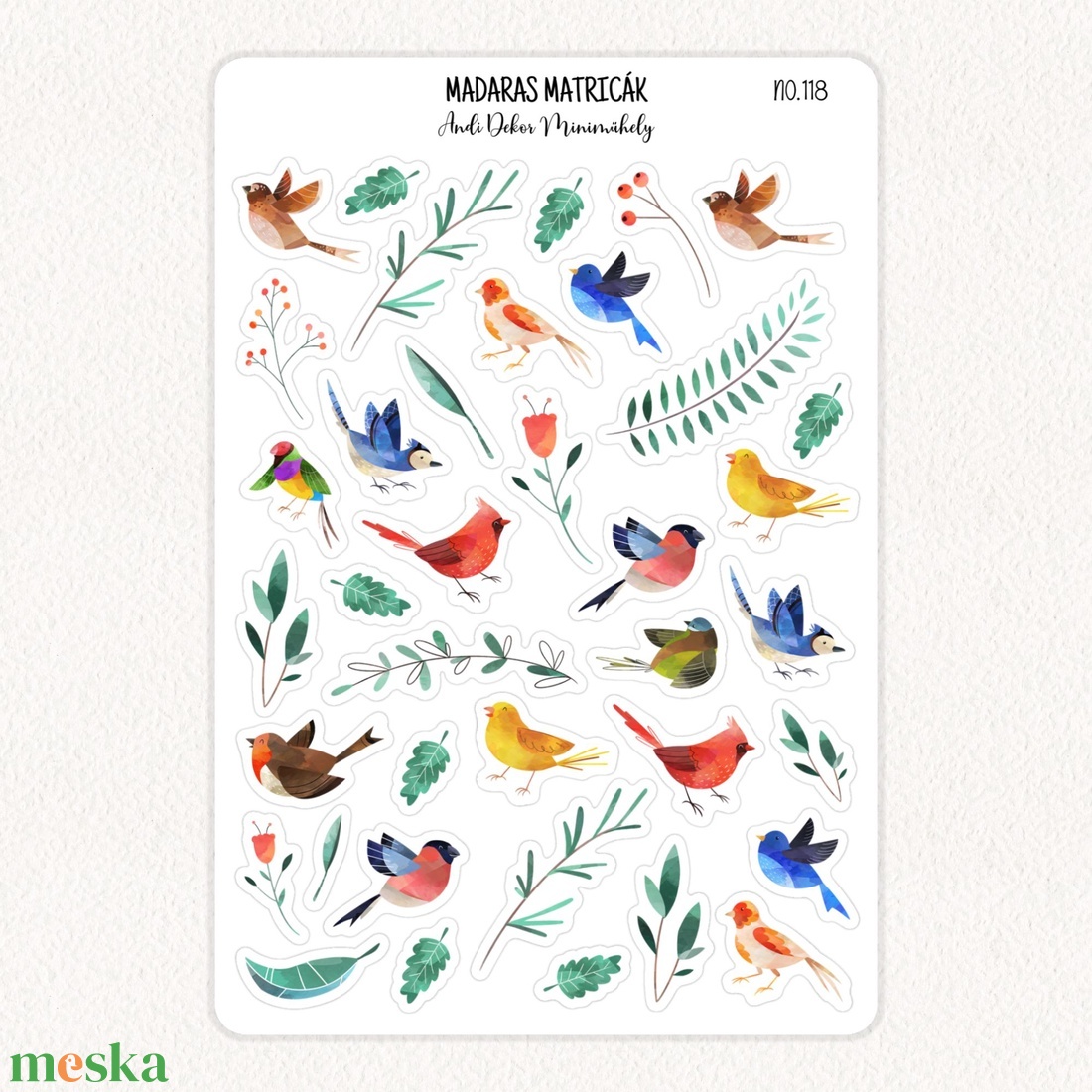 Madaras matricák No.118 - otthon & életmód - papír, írószer - matrica, matrica csomag - Meska.hu