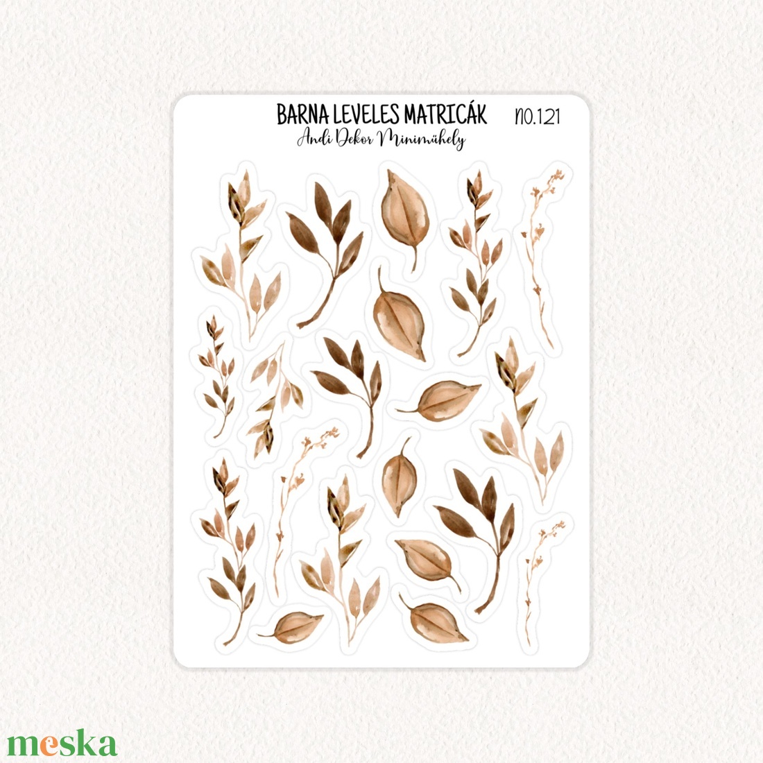 Barna leveles matricák No.121 - otthon & életmód - papír, írószer - matrica, matrica csomag - Meska.hu