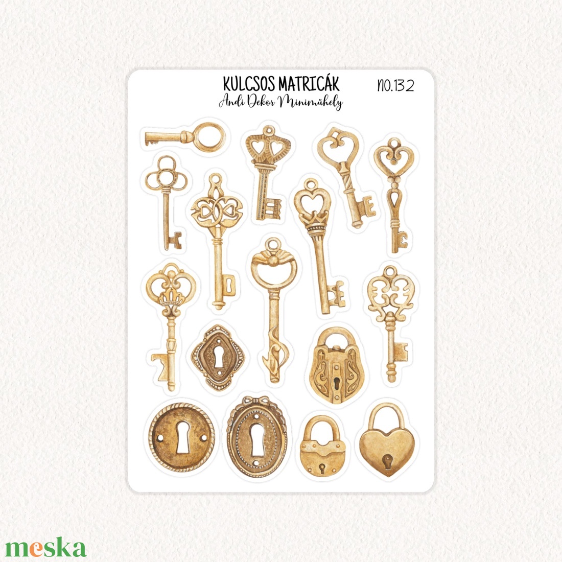 Kulcsos matricák No.132 - otthon & életmód - papír, írószer - matrica, matrica csomag - Meska.hu