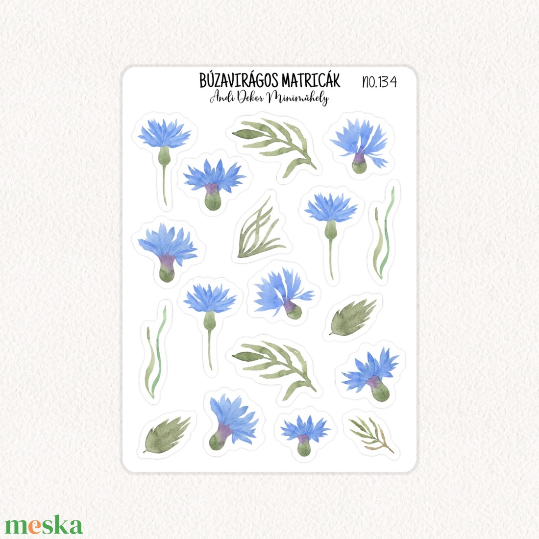 Búzavirágos matricák No.134 - otthon & életmód - papír, írószer - matrica, matrica csomag - Meska.hu