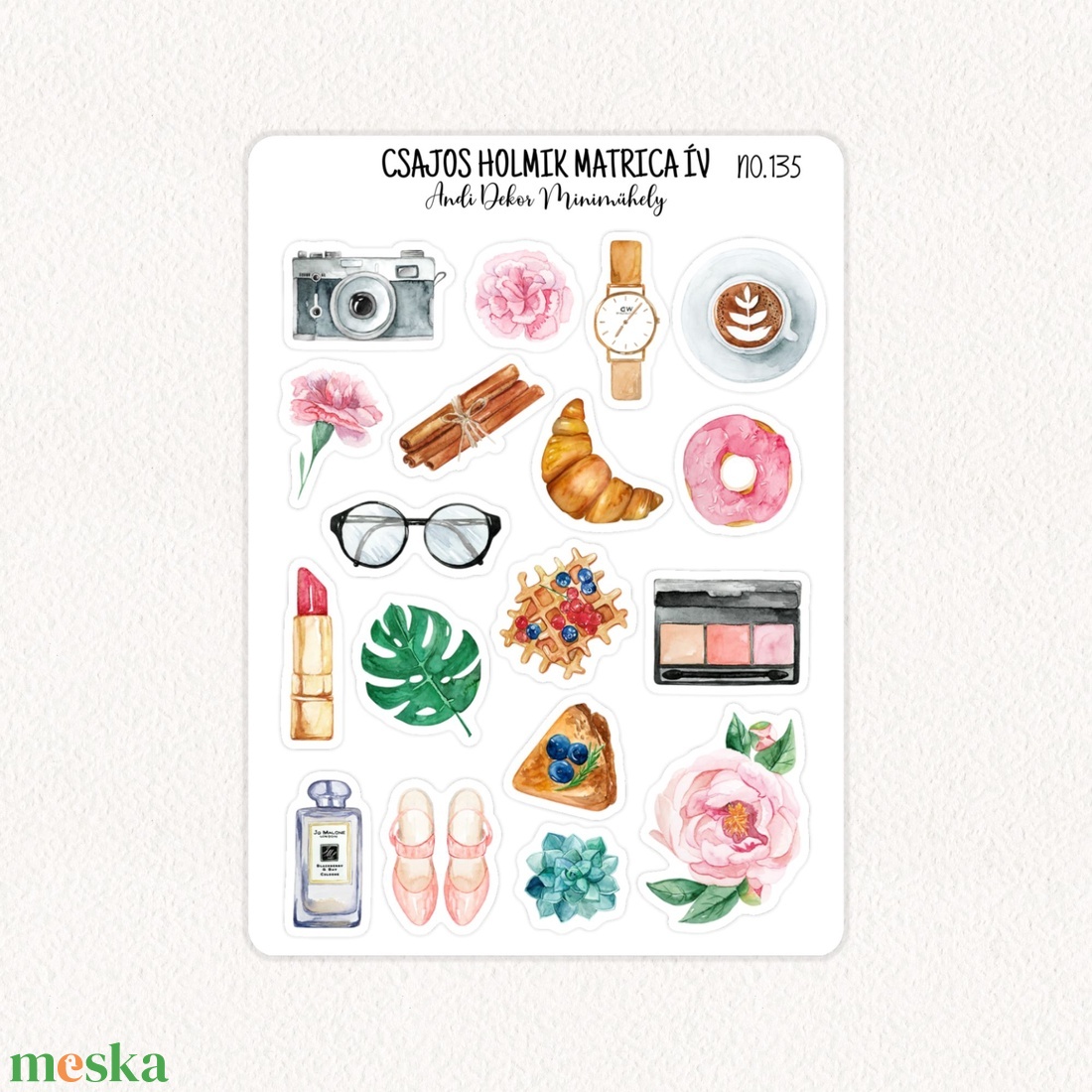 Csajos holmik matrica ív No.135 - otthon & életmód - papír, írószer - matrica, matrica csomag - Meska.hu