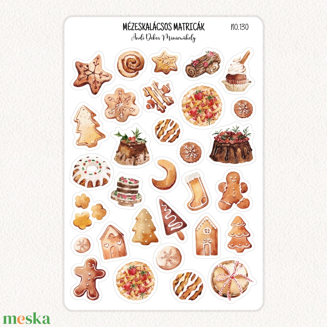 Mézeskalácsos matricák No.130 - otthon & életmód - papír, írószer - matrica, matrica csomag - Meska.hu