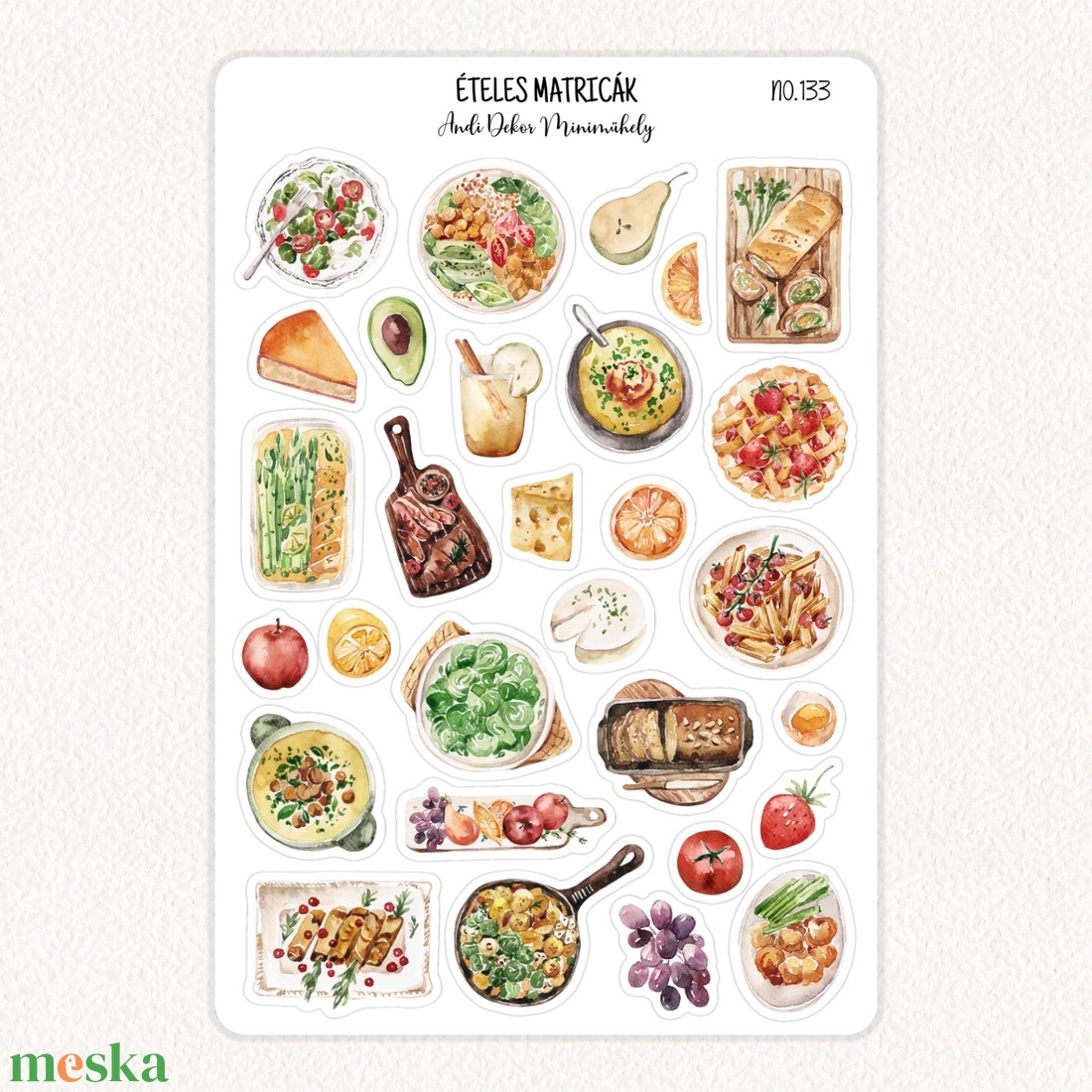 Ételes matricák No.133 - otthon & életmód - papír, írószer - matrica, matrica csomag - Meska.hu
