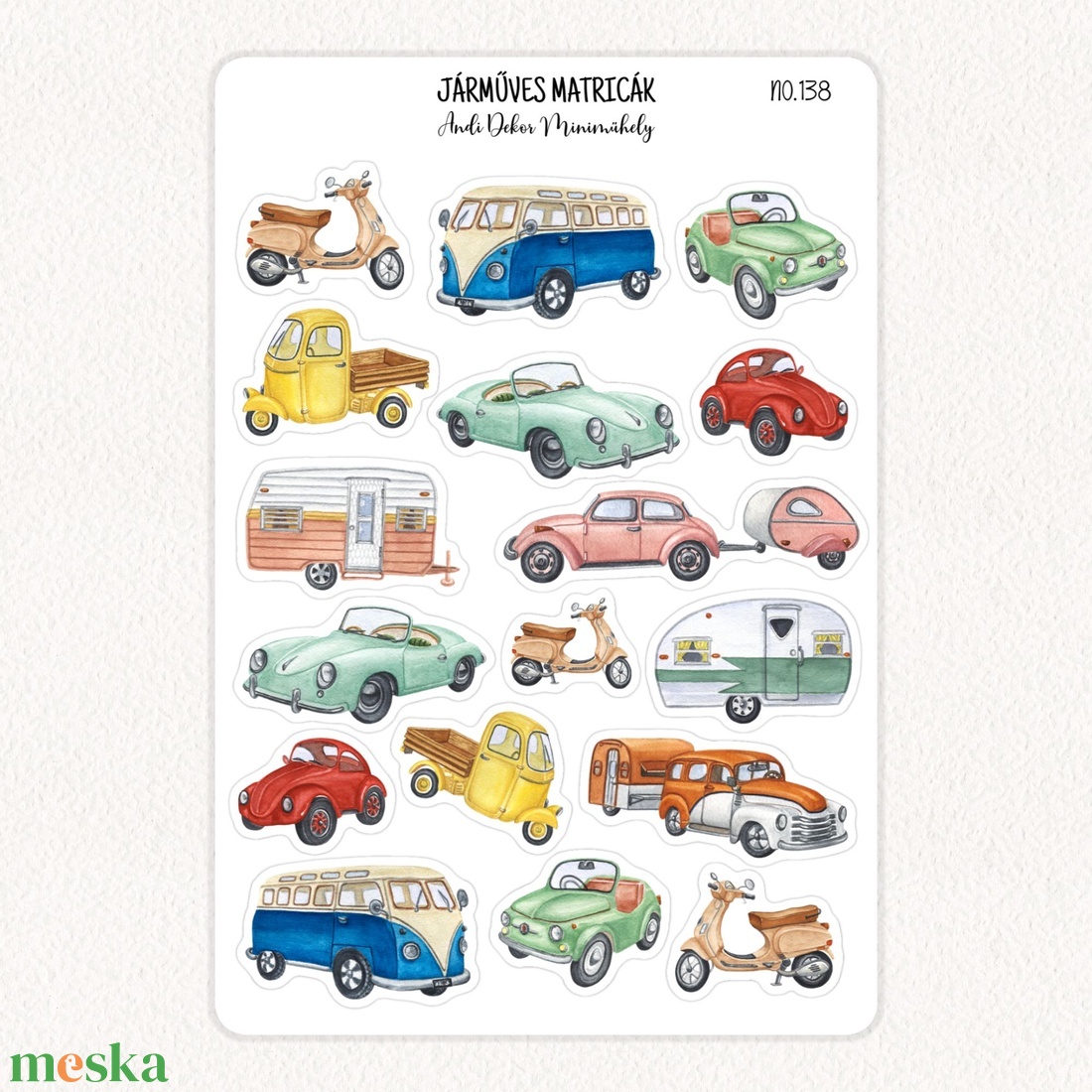 Járműves matricák No.138 - otthon & életmód - papír, írószer - matrica, matrica csomag - Meska.hu