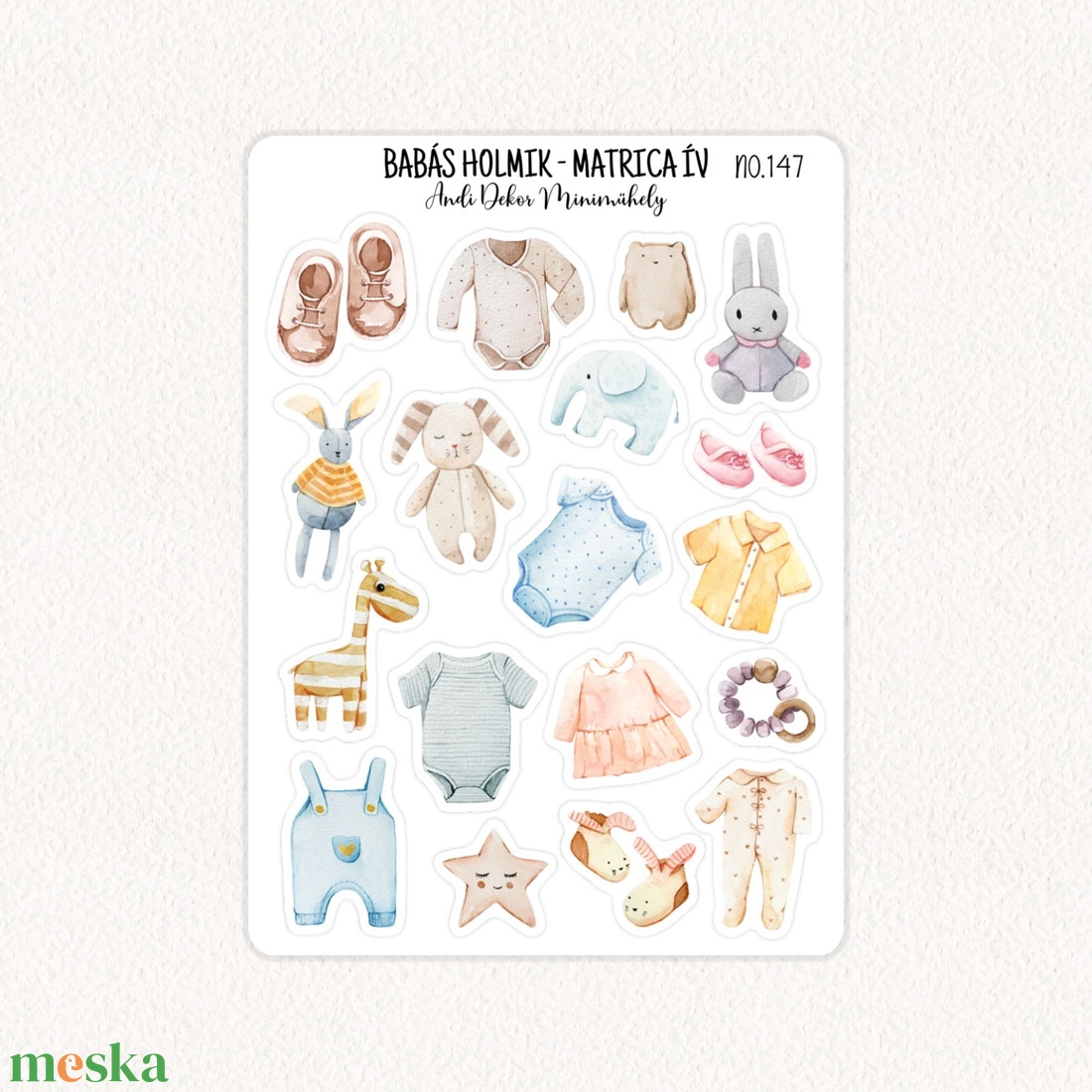 Babás holmik matrica ív No.147 - otthon & életmód - papír, írószer - matrica, matrica csomag - Meska.hu