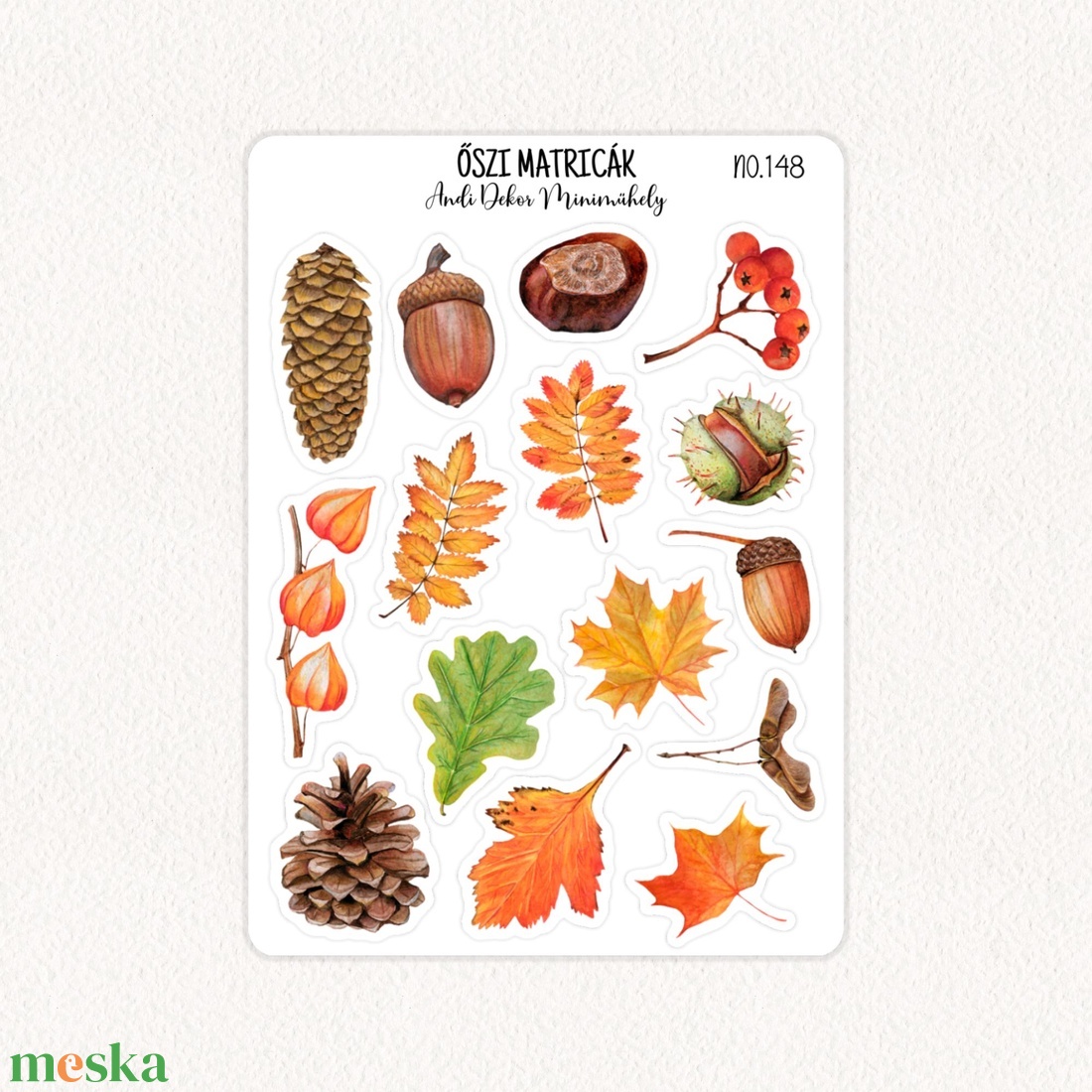 Őszi matricák No.148 - otthon & életmód - papír, írószer - matrica, matrica csomag - Meska.hu