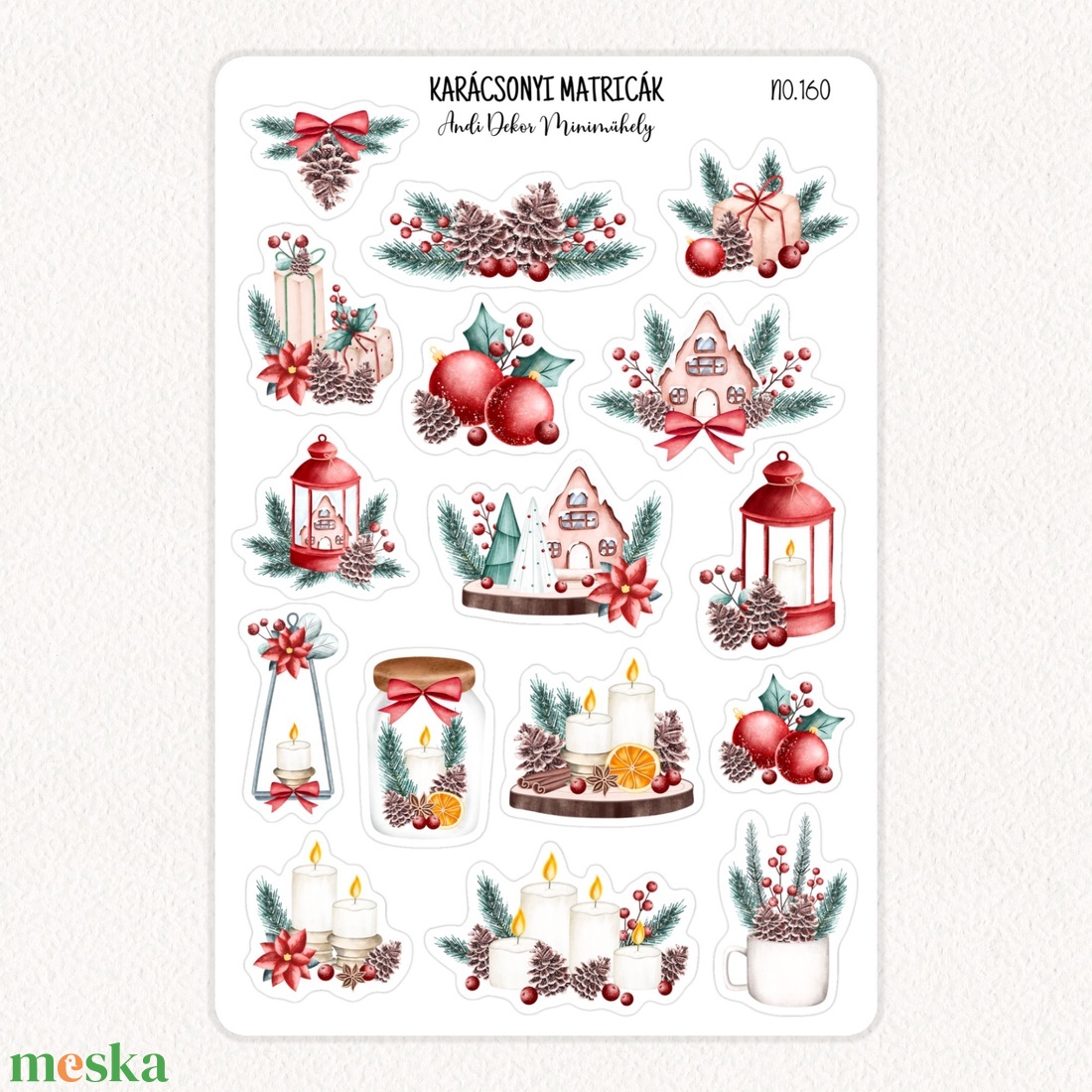 Karácsonyi matricák No.160 - otthon & életmód - papír, írószer - matrica, matrica csomag - Meska.hu