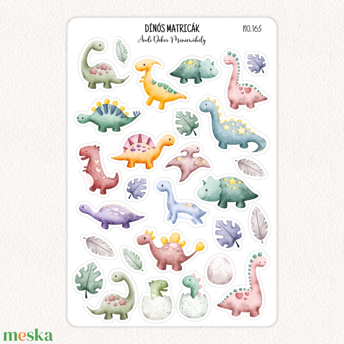 Dínós matricák No.165 - otthon & életmód - papír, írószer - matrica, matrica csomag - Meska.hu