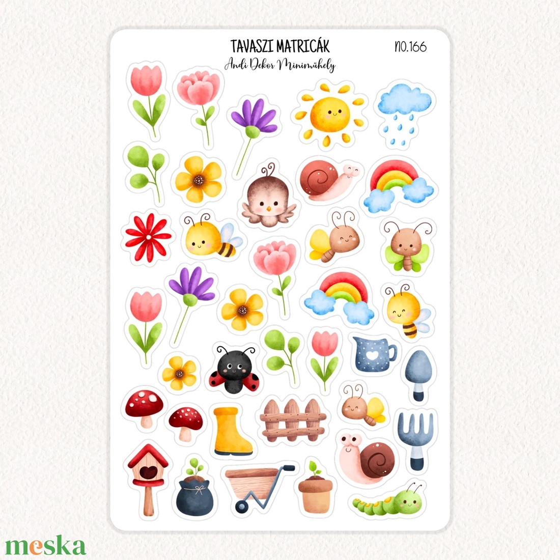 Tavaszi matricák No.166 - otthon & életmód - papír, írószer - matrica, matrica csomag - Meska.hu