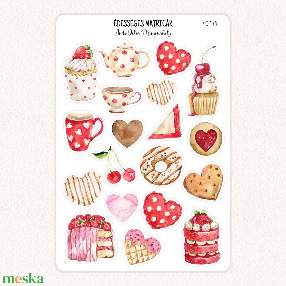 Édességes matricák No.175 - otthon & életmód - papír, írószer - matrica, matrica csomag - Meska.hu