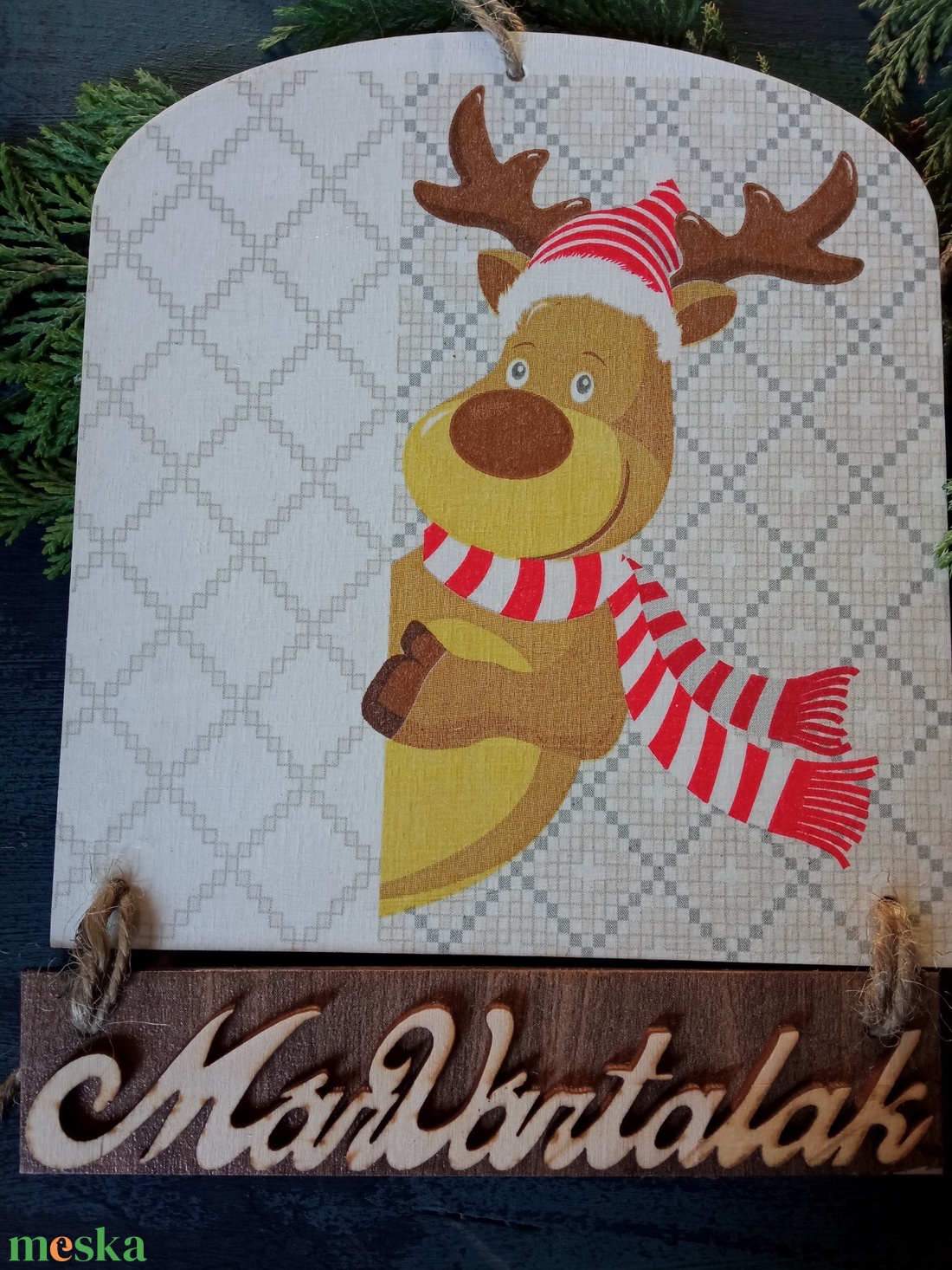 Kíváncsi Rudolf- Ajtókopogtató - otthon & életmód - dekoráció - ajtó- és ablak dekoráció - ajtódísz & kopogtató - Meska.hu