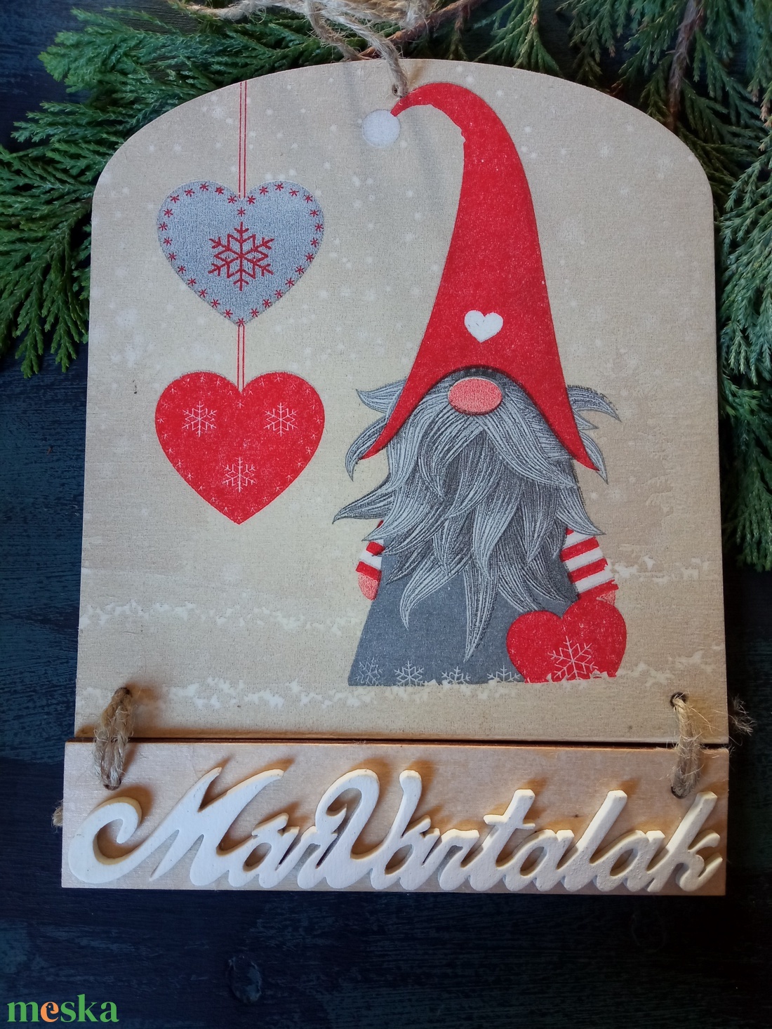 Szürke manó- Ajtódísz - otthon & életmód - dekoráció - ajtó- és ablak dekoráció - ajtódísz & kopogtató - Meska.hu