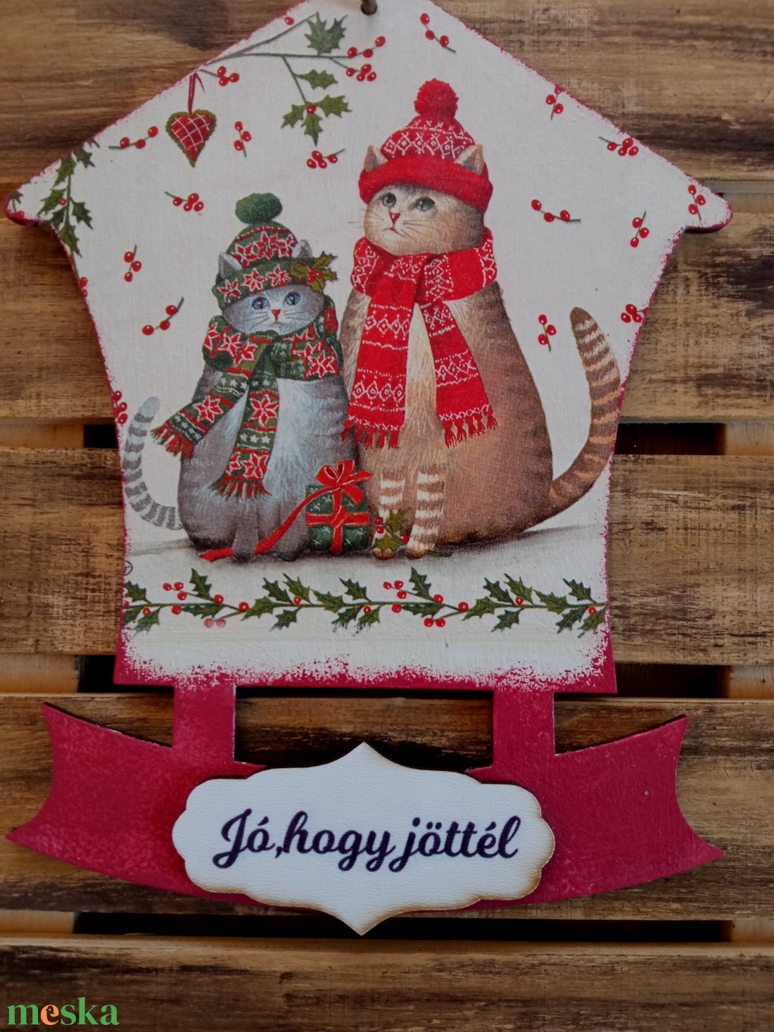 Cicók- karácsonyi ajtódísz - karácsony - karácsonyi lakásdekoráció - karácsonyi ajtódíszek - Meska.hu Cicók- karácsonyi ajtódísz - karácsony - karácsonyi lakásdekoráció - karácsonyi ajtódíszek - Meska.hu