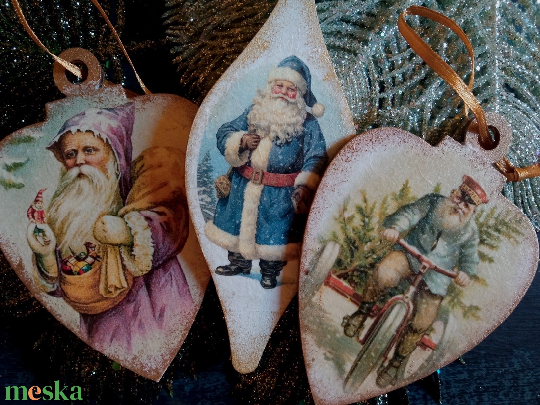 Télapók-  retró karácsonyfadísz - karácsony - karácsonyi lakásdekoráció - karácsonyfadíszek - Meska.hu