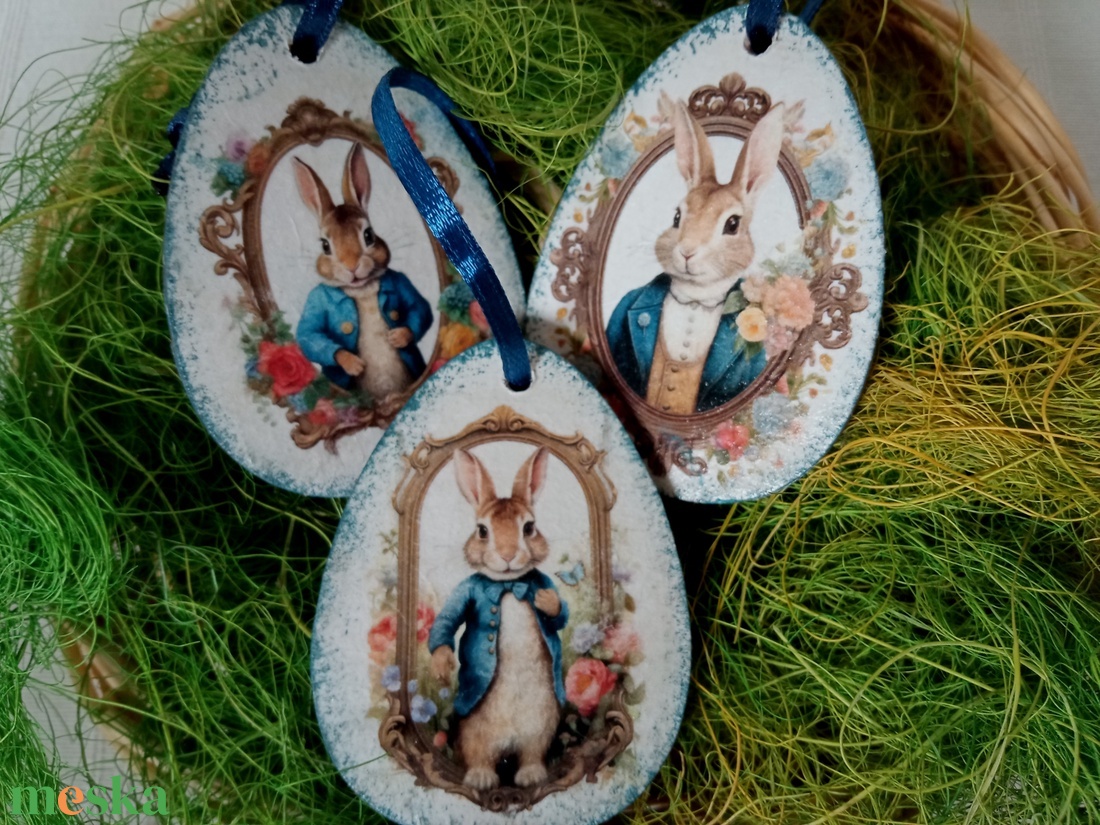 Nyúl Péter- húsvéti tojások - otthon & életmód - dekoráció - fali és függő dekoráció - függődísz - Meska.hu