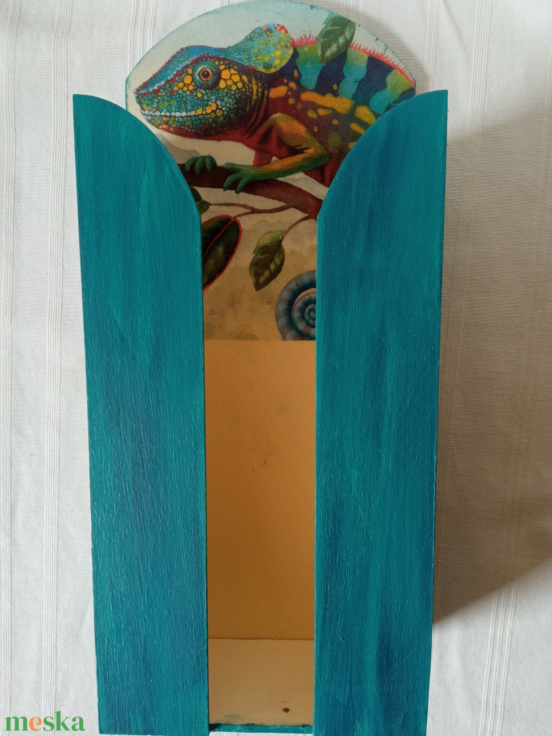 Kaméleonos papírzsebkendőtartó - otthon & életmód - tárolás & rendszerezés - zsebkendőtartó - Meska.hu