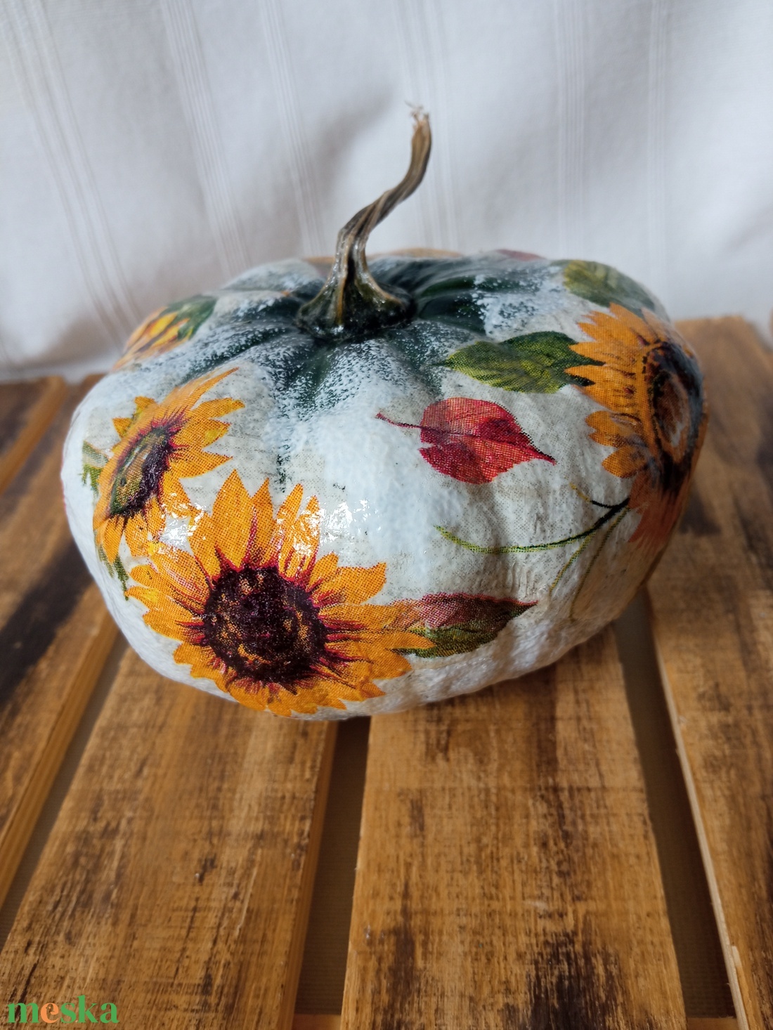 Napraforgós dísztök dekorció - otthon & életmód - dekoráció - halloween - halloweeni tök - Meska.hu