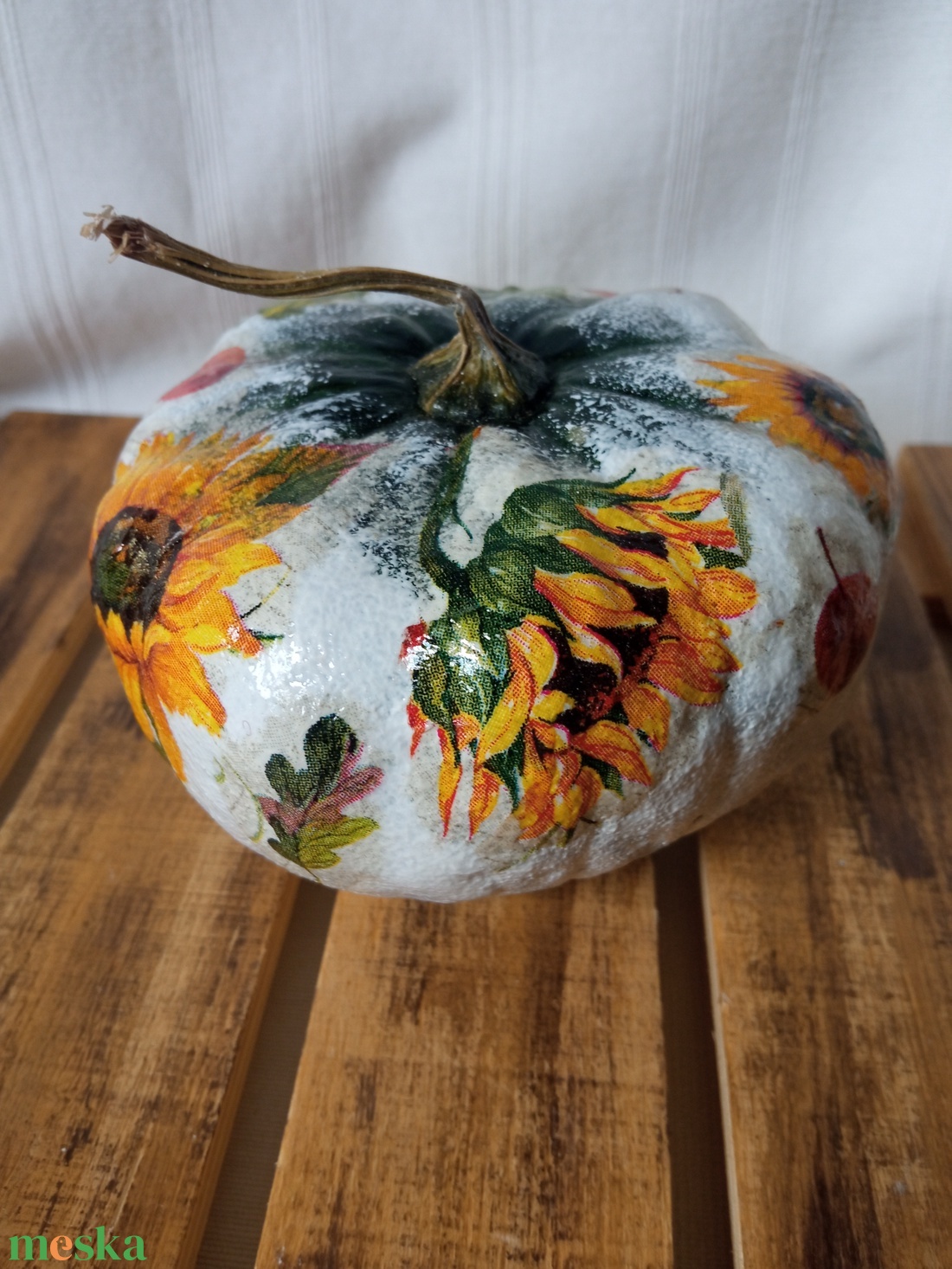 Napraforgós dísztök dekorció - otthon & életmód - dekoráció - halloween - halloweeni tök - Meska.hu