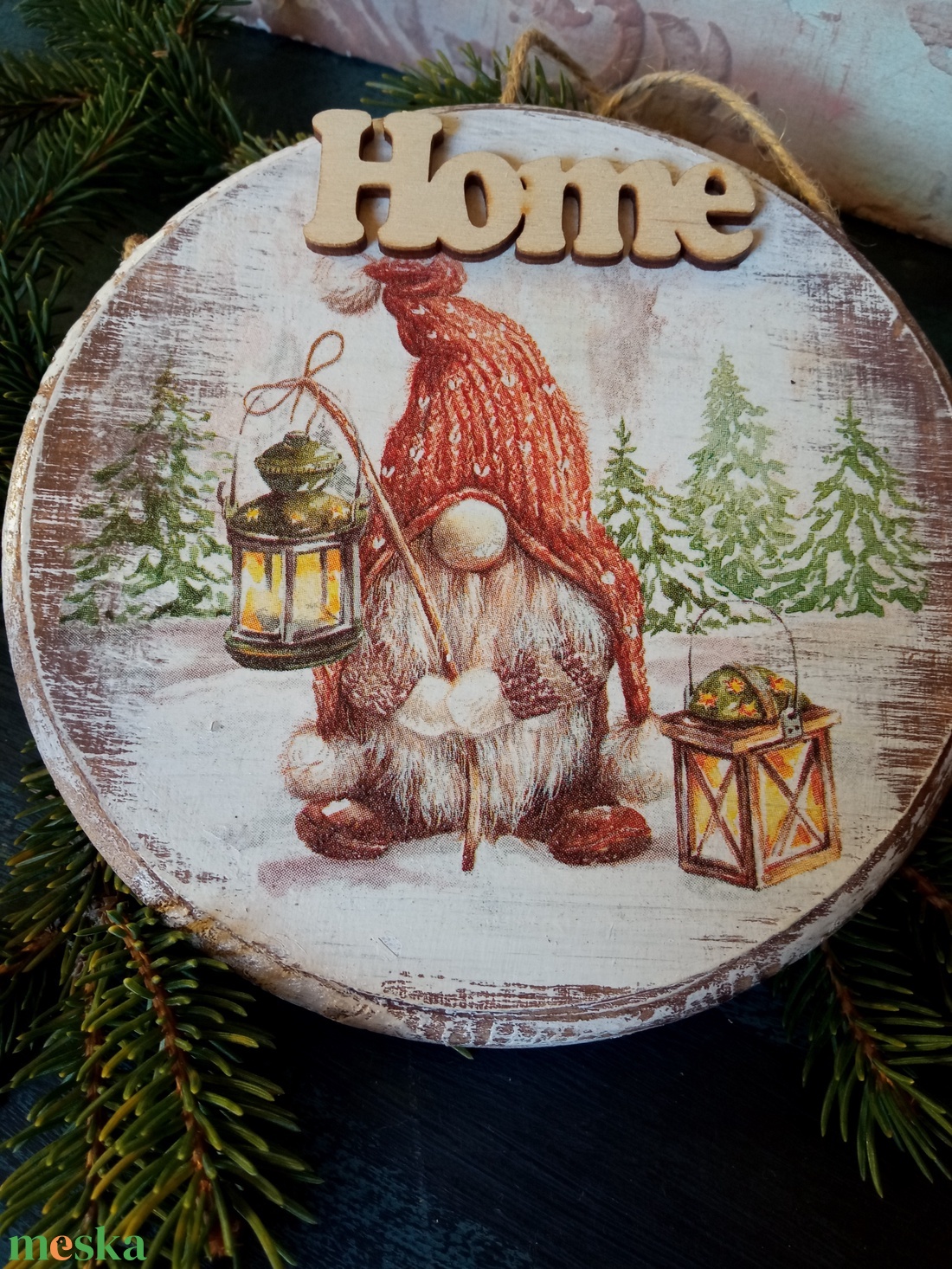 Lmps manó  adventi ajtókopogtató tábla - karácsony - adventi díszek - adventi ajtódísz - Meska.hu