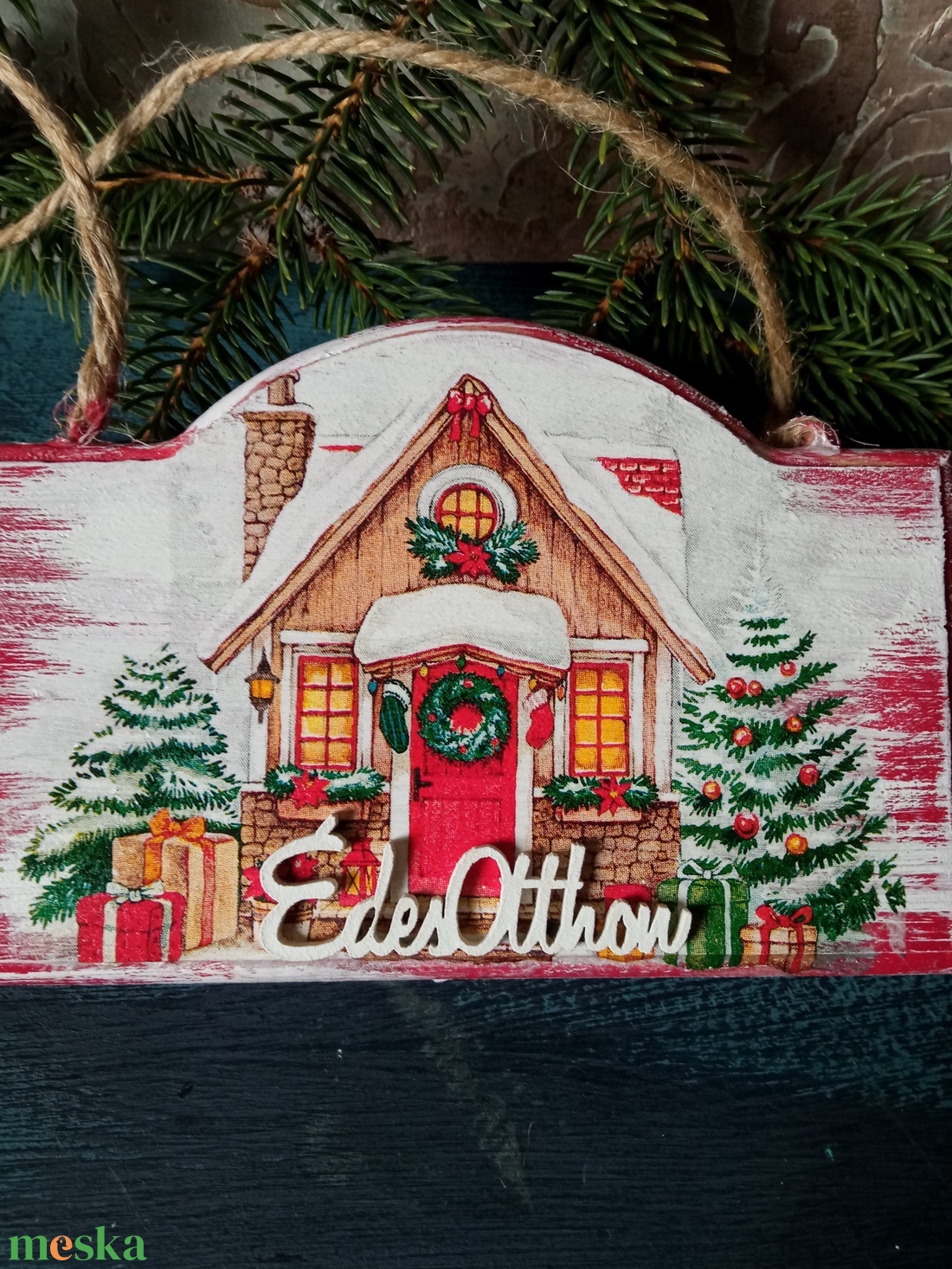 Adventi hzikó- adventi ajtókopogtató  - karácsony - adventi díszek - adventi ajtódísz - Meska.hu